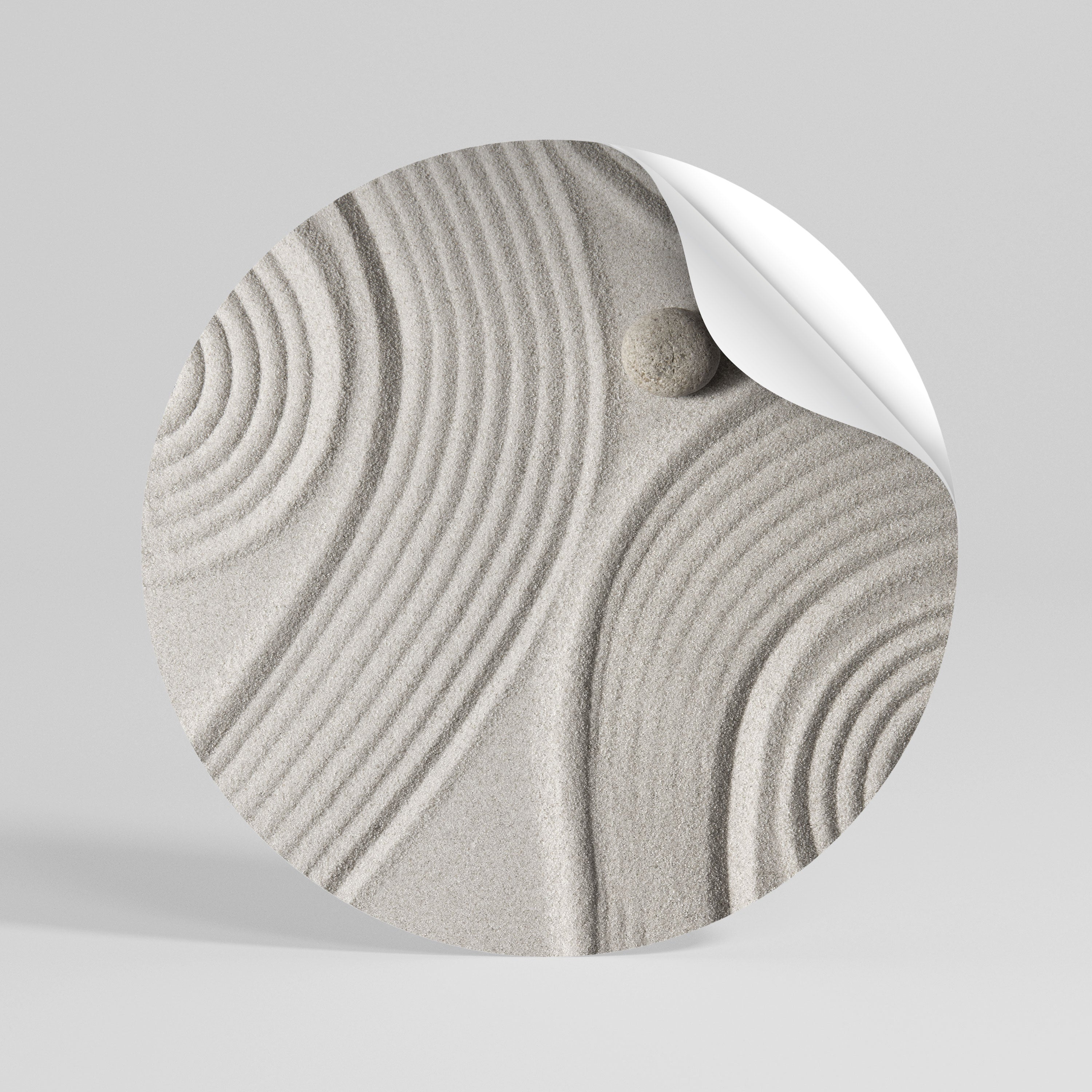 SANDSWIRL SERENITY Peel and Stick Round Sticker