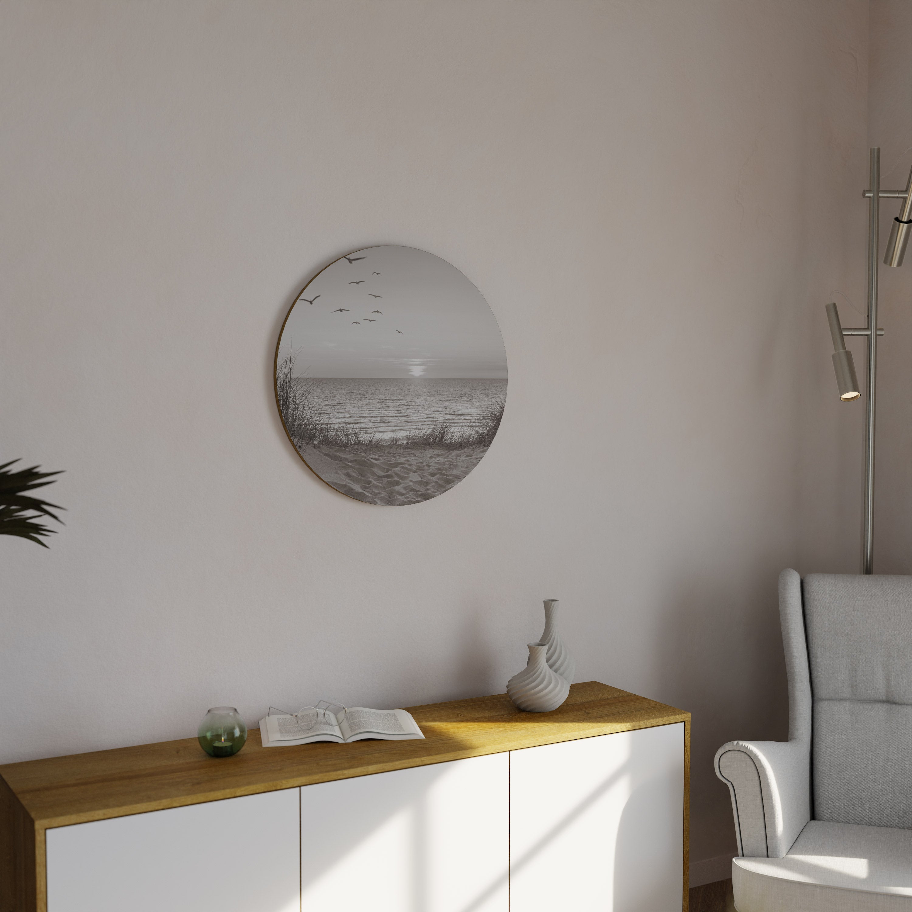 Décoration murale ronde PAYSAGE MARIN INTEMPOREL