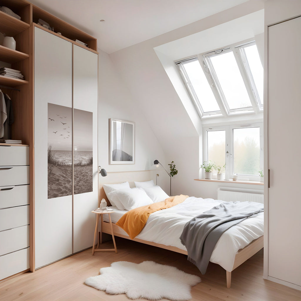 Affiche verticale autocollante « Paysage marin intemporel »