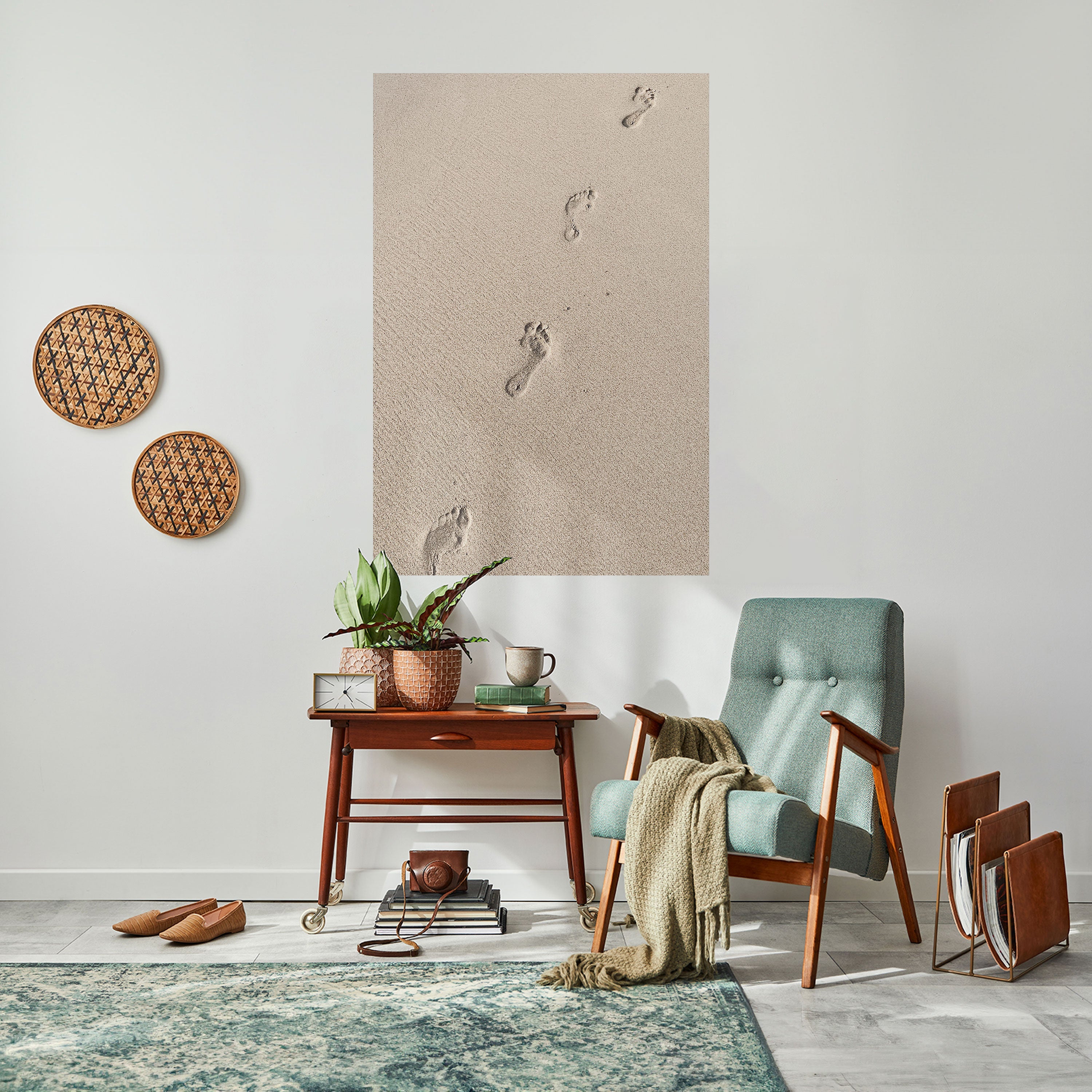 Affiche verticale autocollante « Sentiers bordant la plage »