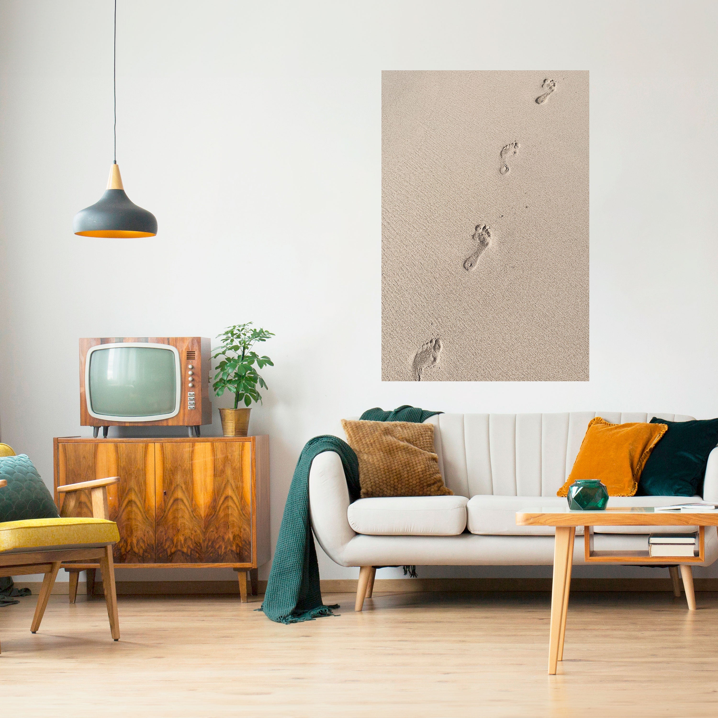 Affiche verticale autocollante « Sentiers bordant la plage »