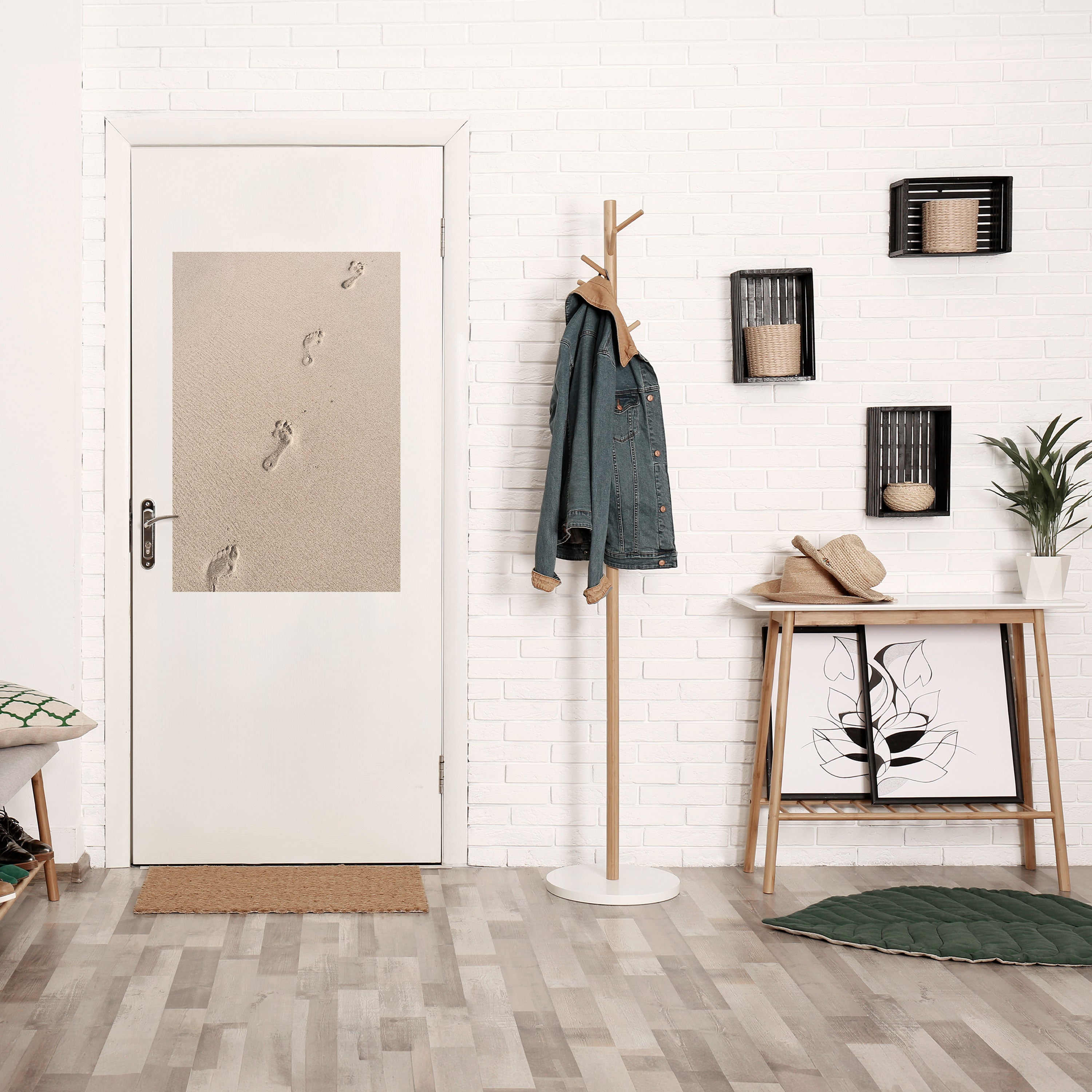 Affiche verticale autocollante « Sentiers bordant la plage »