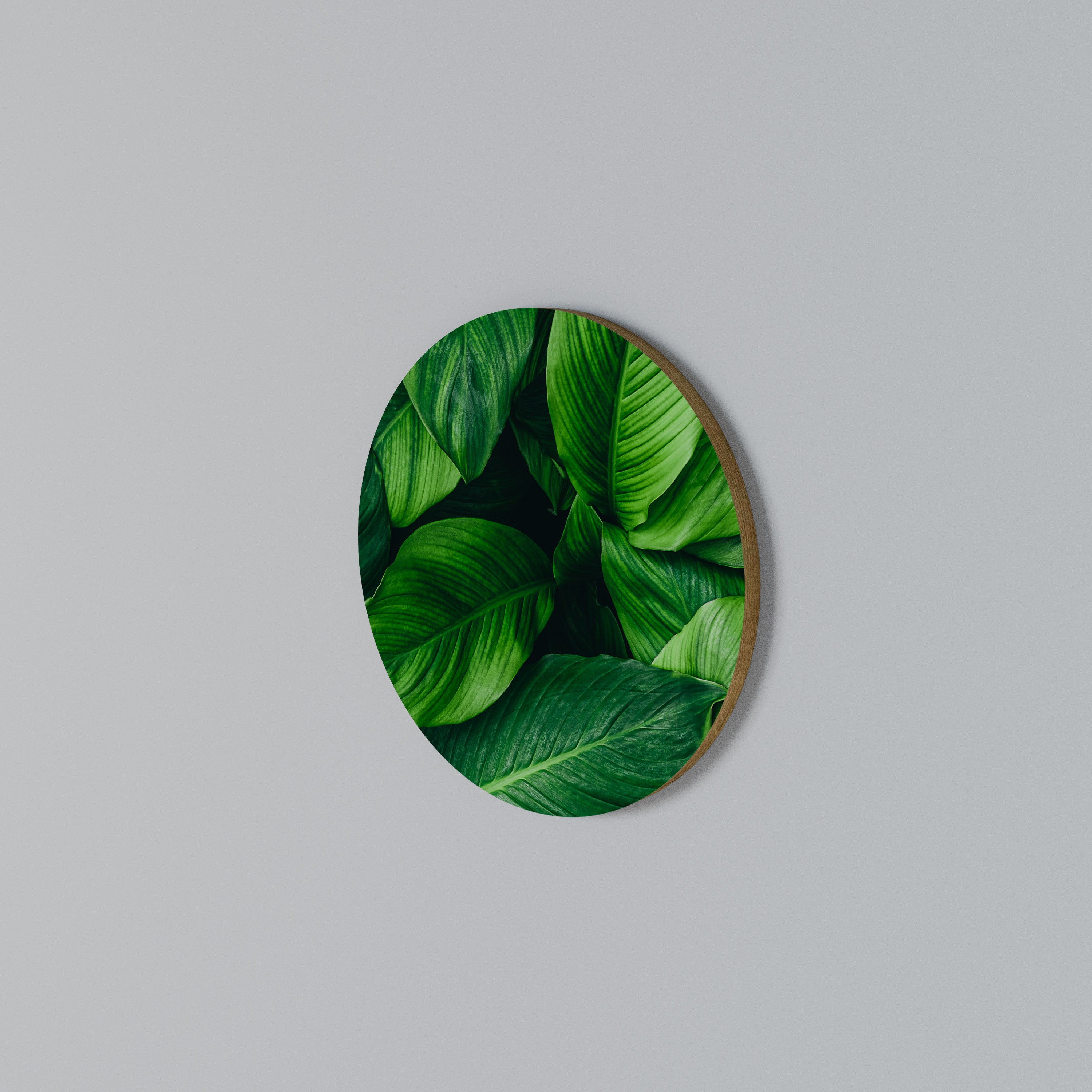 VIBRANT LEAFY EMBRACE Round Wall Art