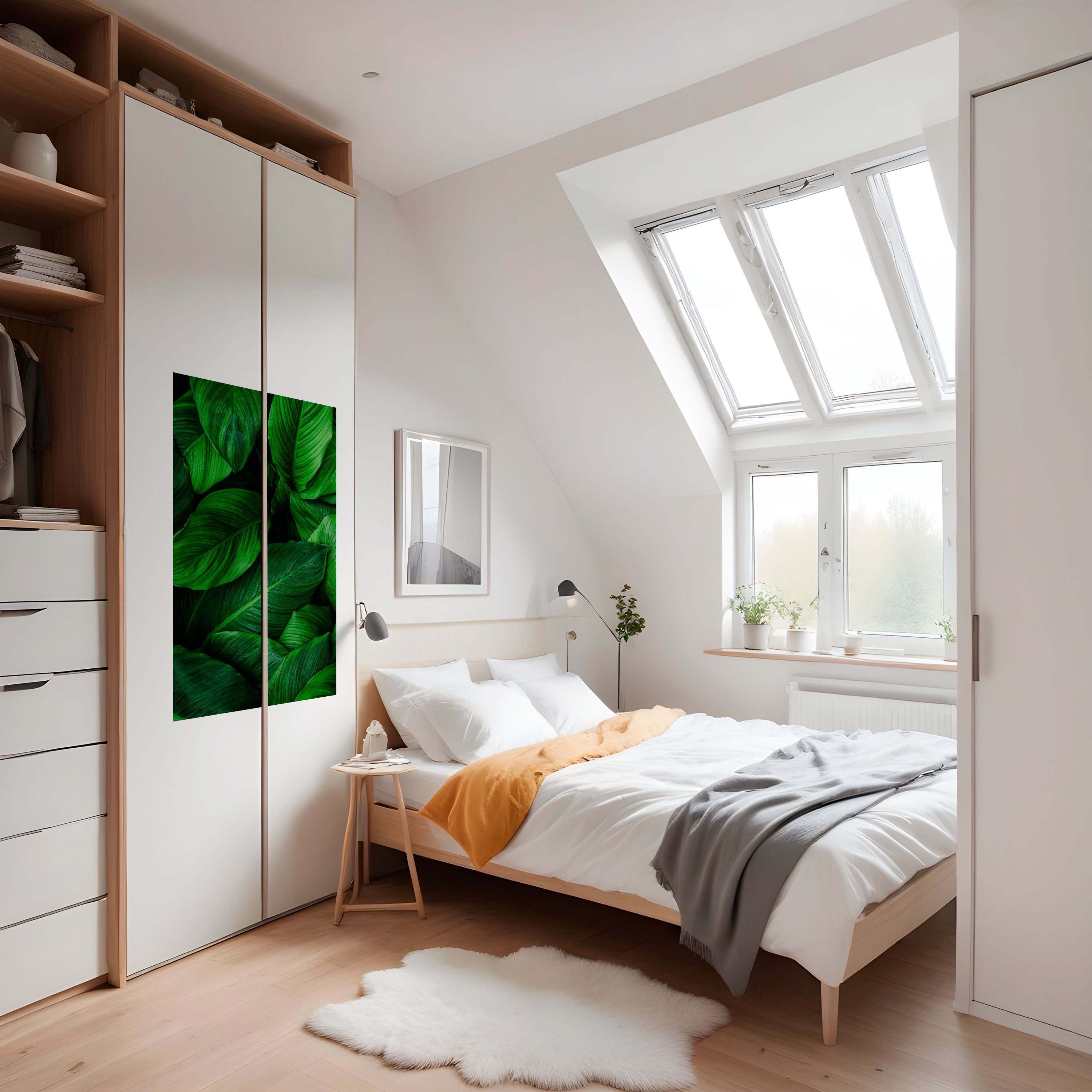 Affiche verticale autocollante « Étreinte feuillue vibrante »