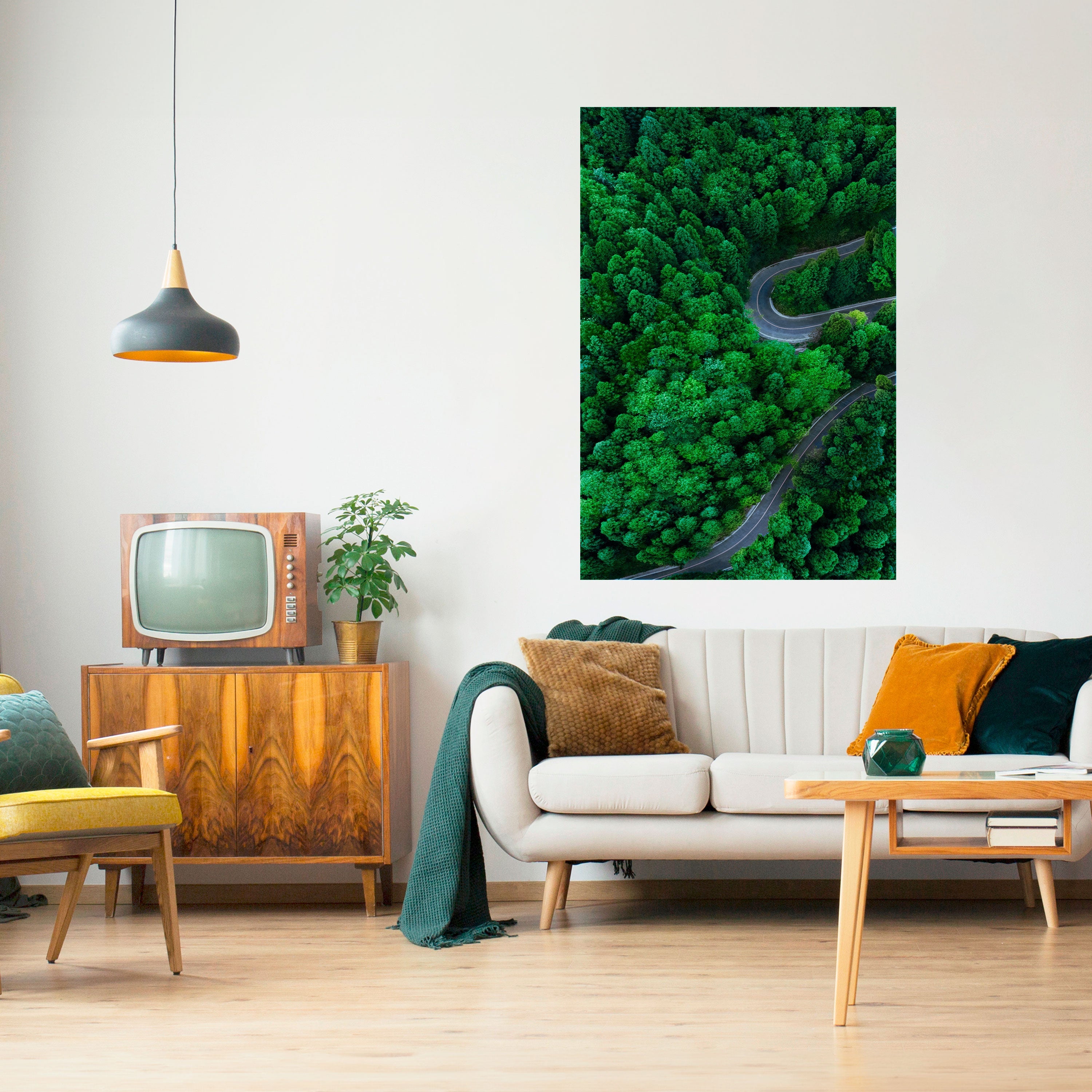 Affiche verticale autocollante « PROMENADE ENCHANTÉE DANS LA FORÊT »