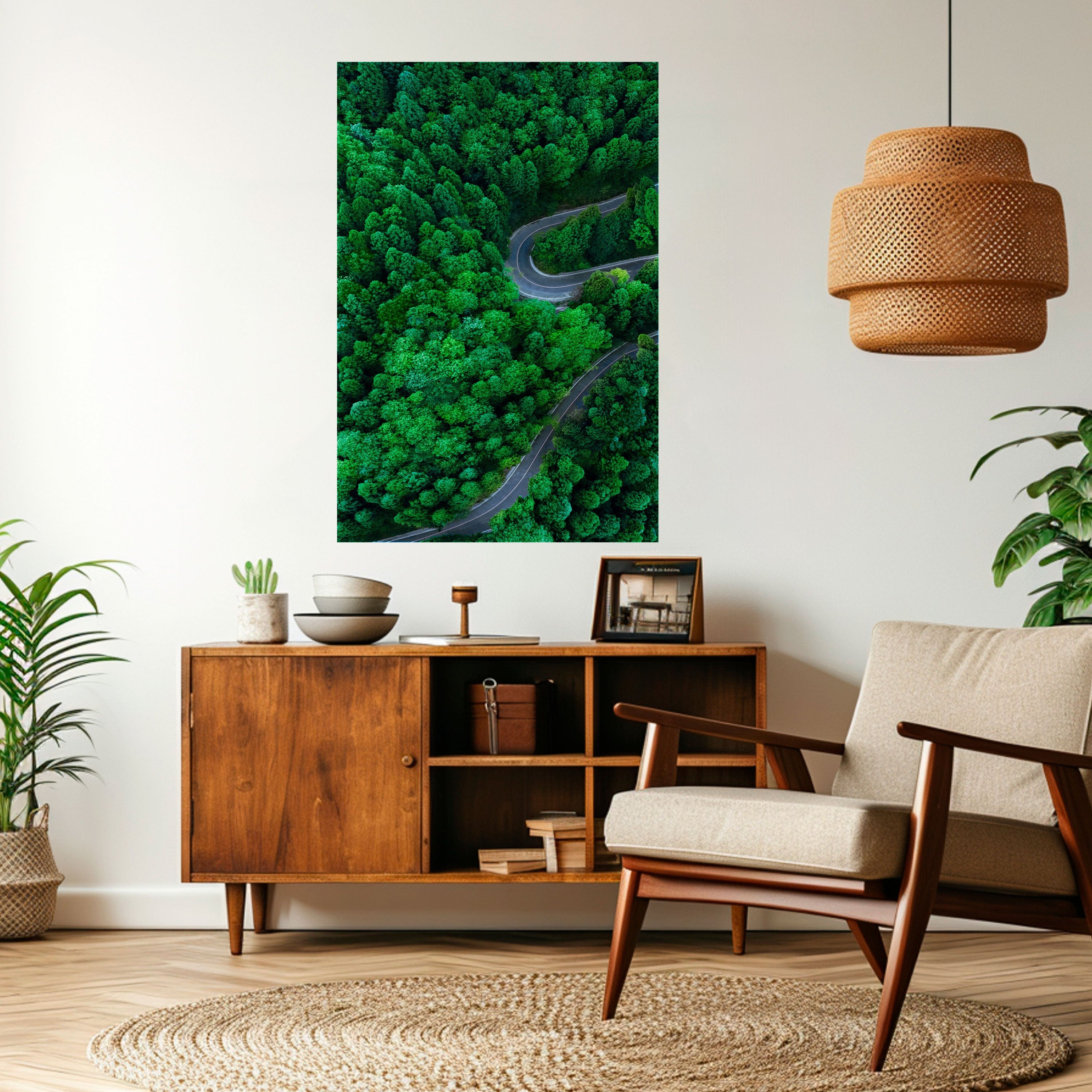 Affiche verticale autocollante « PROMENADE ENCHANTÉE DANS LA FORÊT »