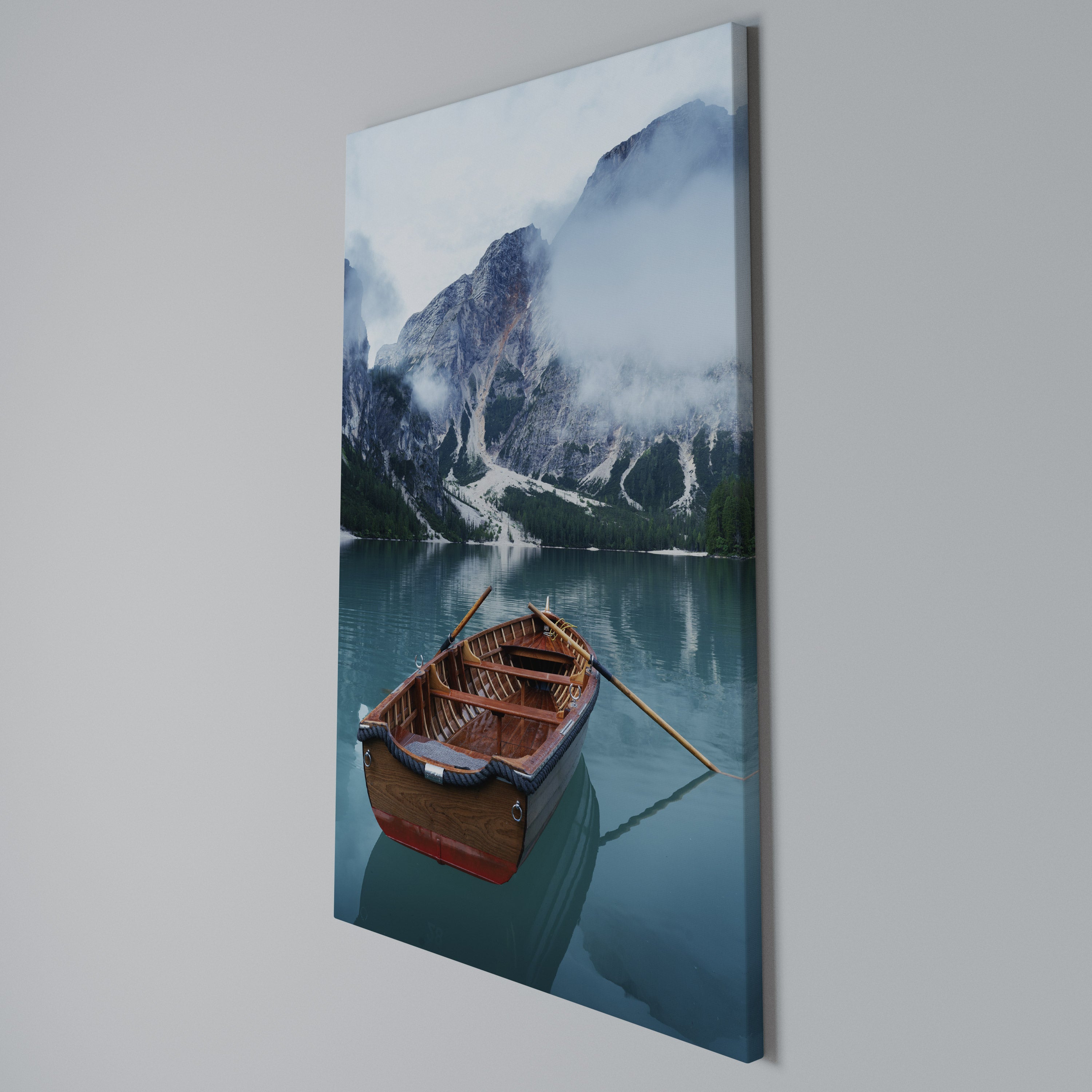 FOGGY MOUNTAIN OASIS Vertical Canvas Print