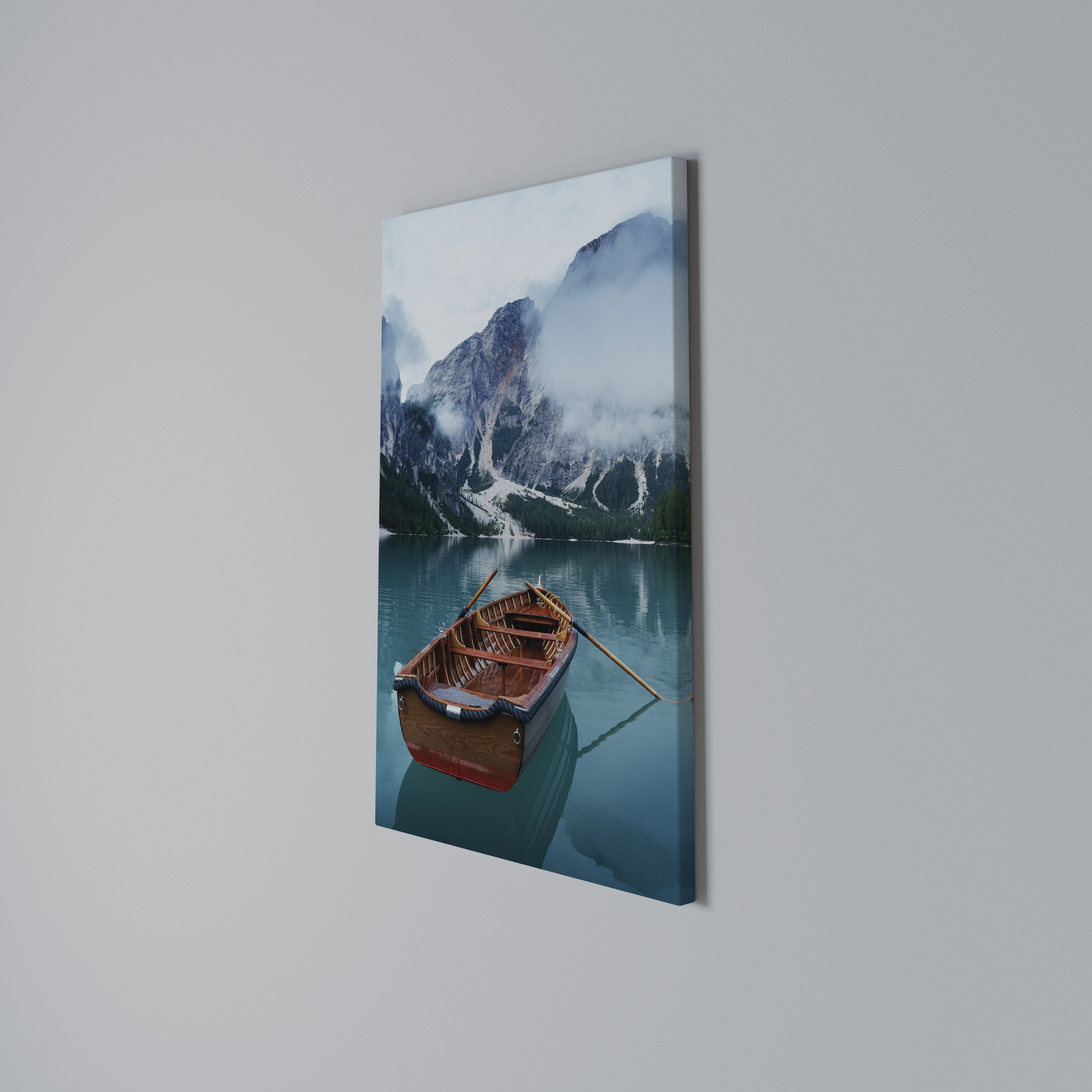 FOGGY MOUNTAIN OASIS Vertical Canvas Print