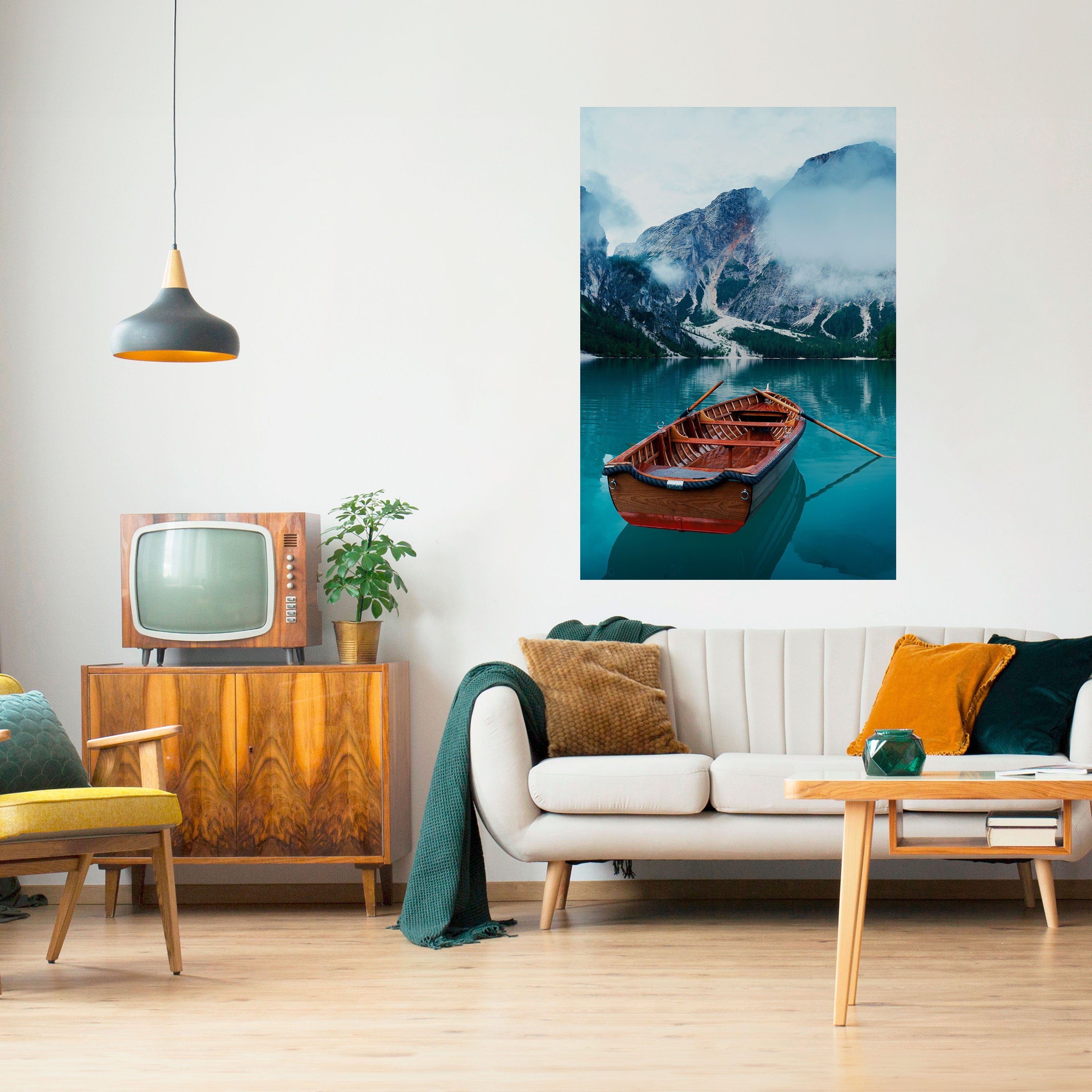 Affiche verticale autocollante « OASIS DE MONTAGNE BRUMEUSE »