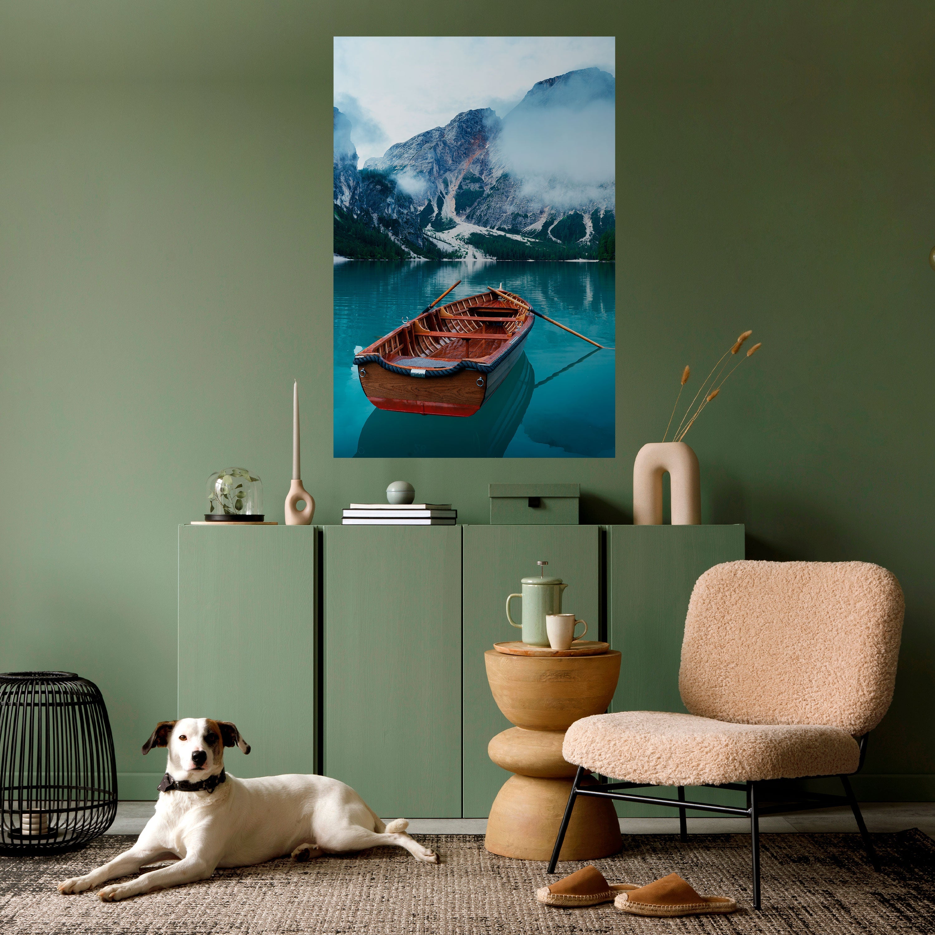 Affiche verticale autocollante « OASIS DE MONTAGNE BRUMEUSE »