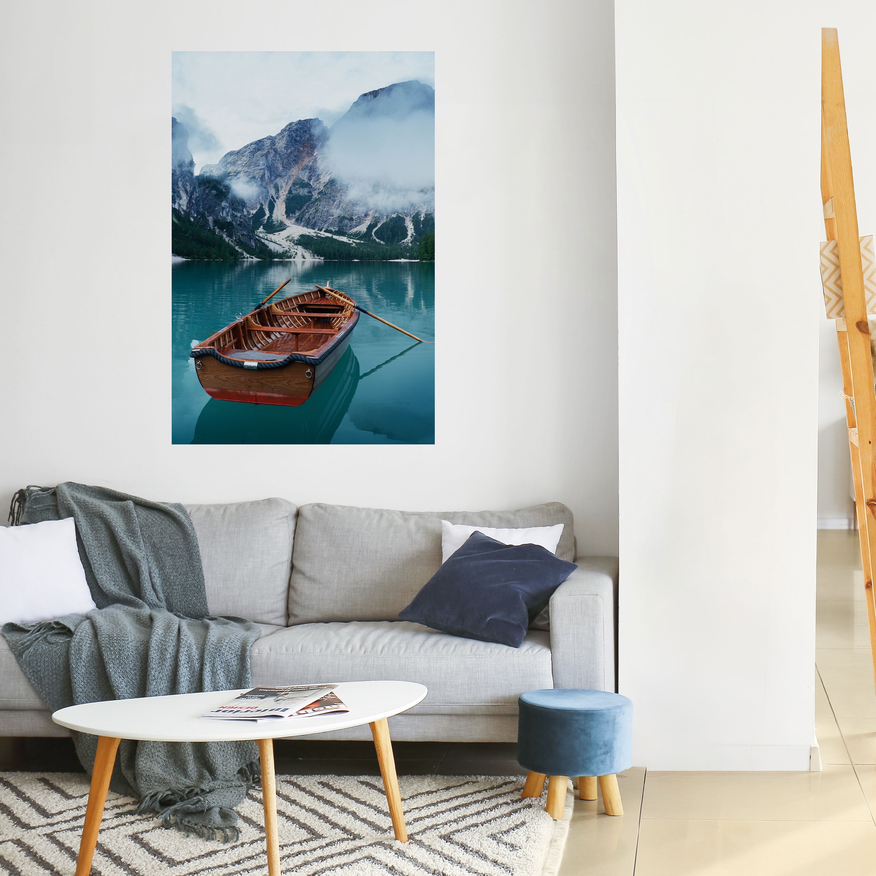 Affiche verticale autocollante « OASIS DE MONTAGNE BRUMEUSE »