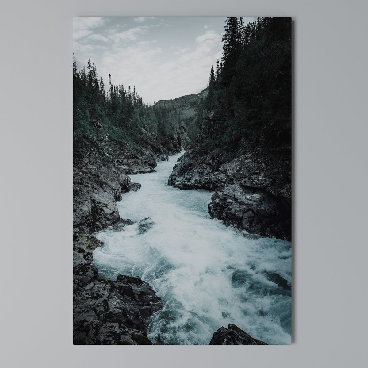 RUSHING REFLECTIONS Vertical Canvas Print