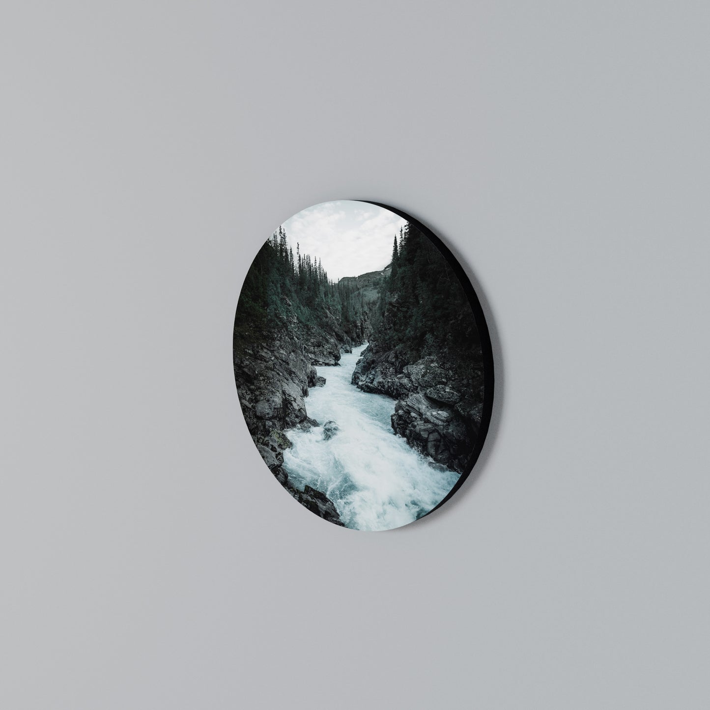RUSHING REFLECTIONS Round Wall Art