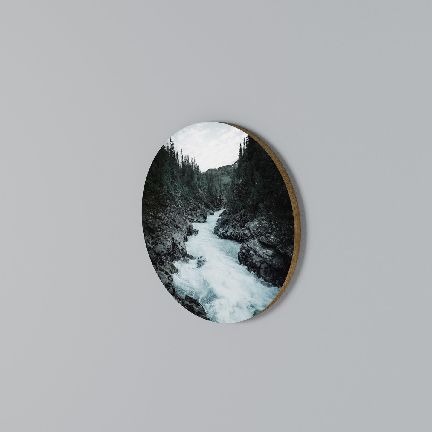RUSHING REFLECTIONS Round Wall Art