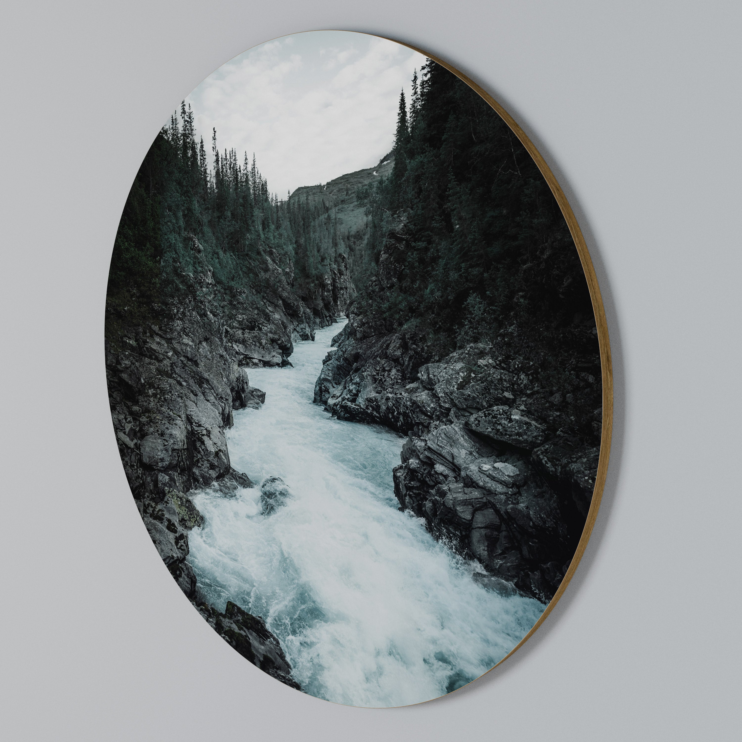 RUSHING REFLECTIONS Round Wall Art