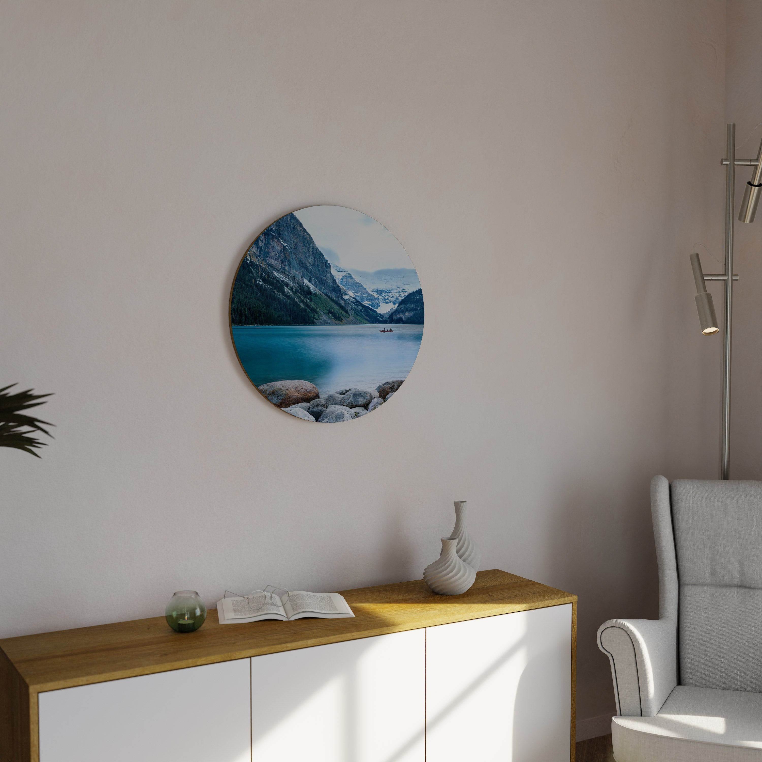 EAUX RÉFLÉCHISSANTES Art mural rond