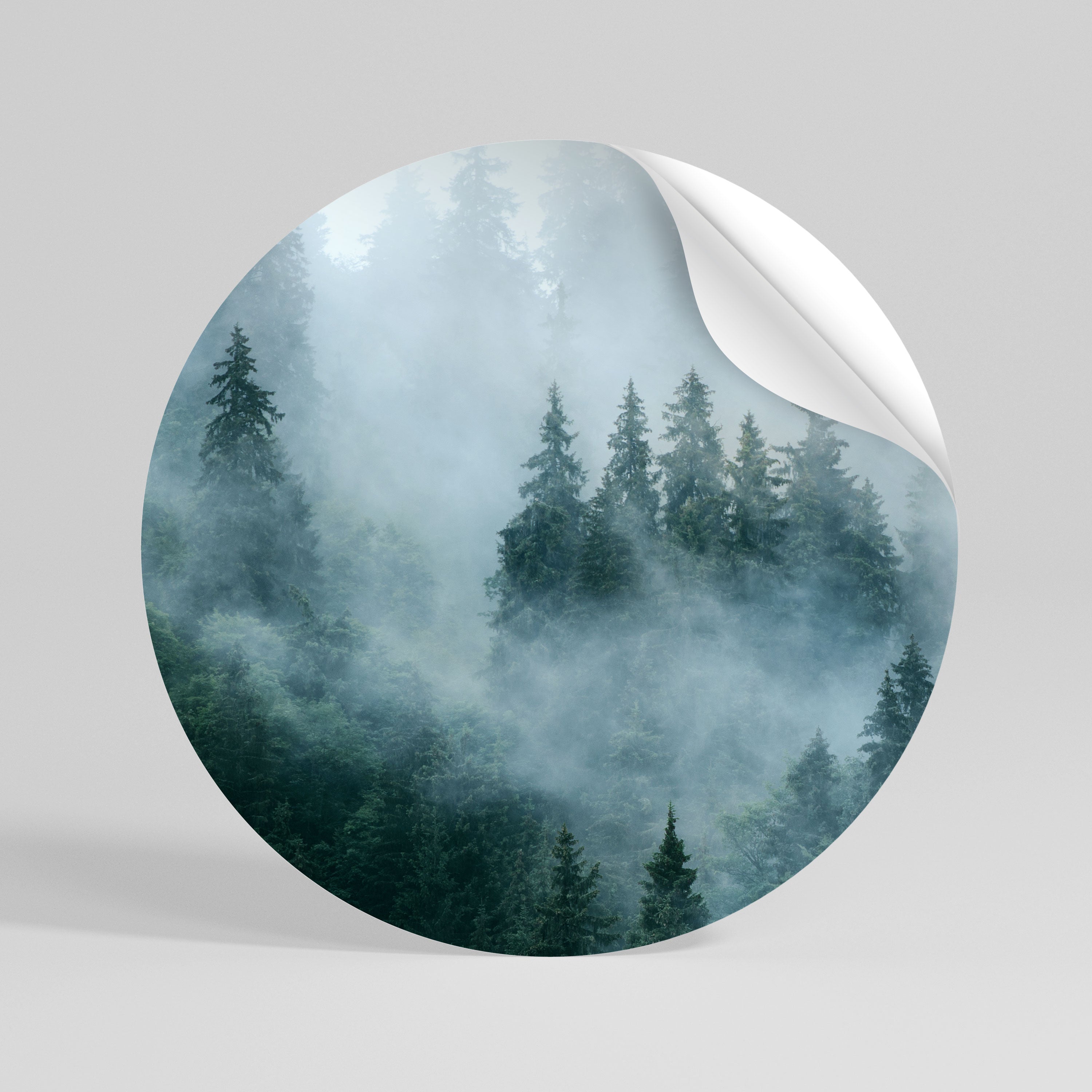 VEIL OF MIST Peel and Stick Round Sticker