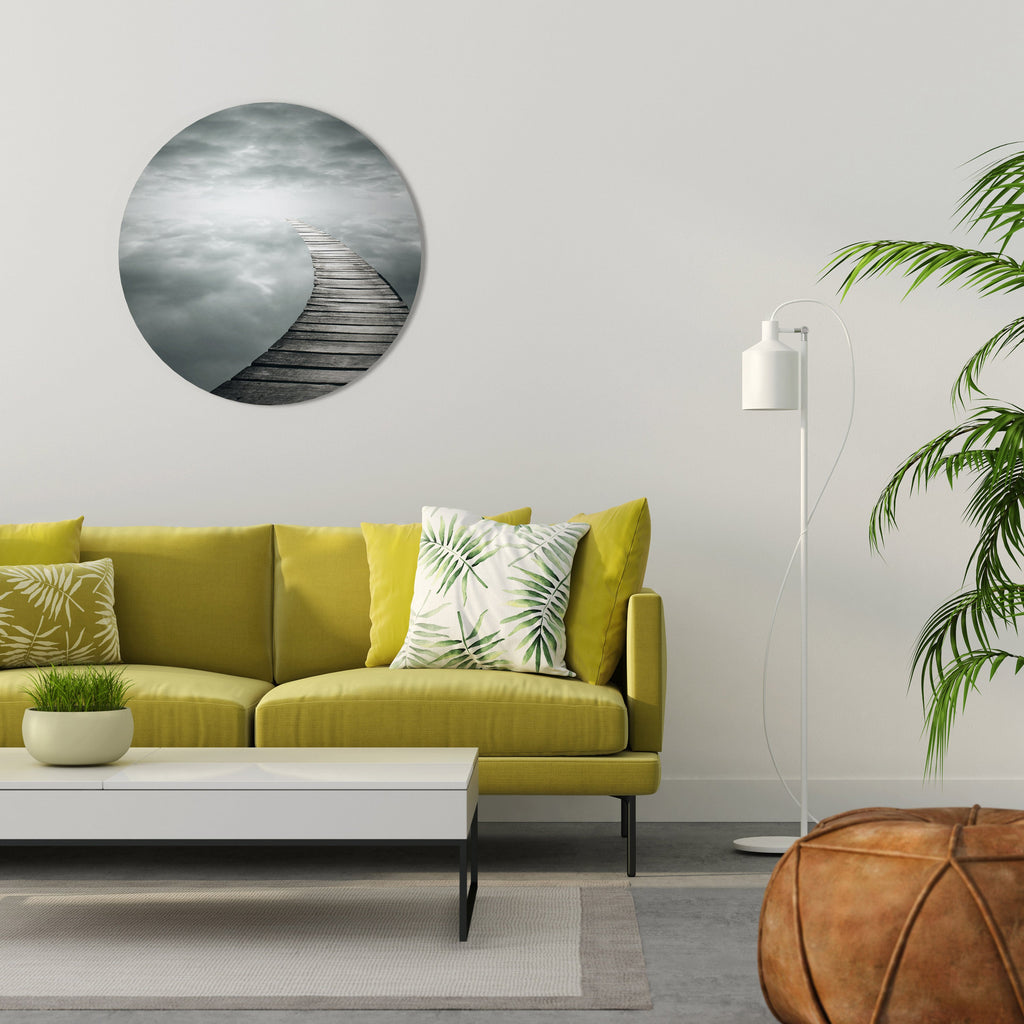 Art mural rond CHEMINS CHUCHOTÉS