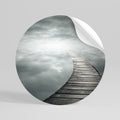 WHISPERING PATHWAYS Peel and Stick Round Sticker