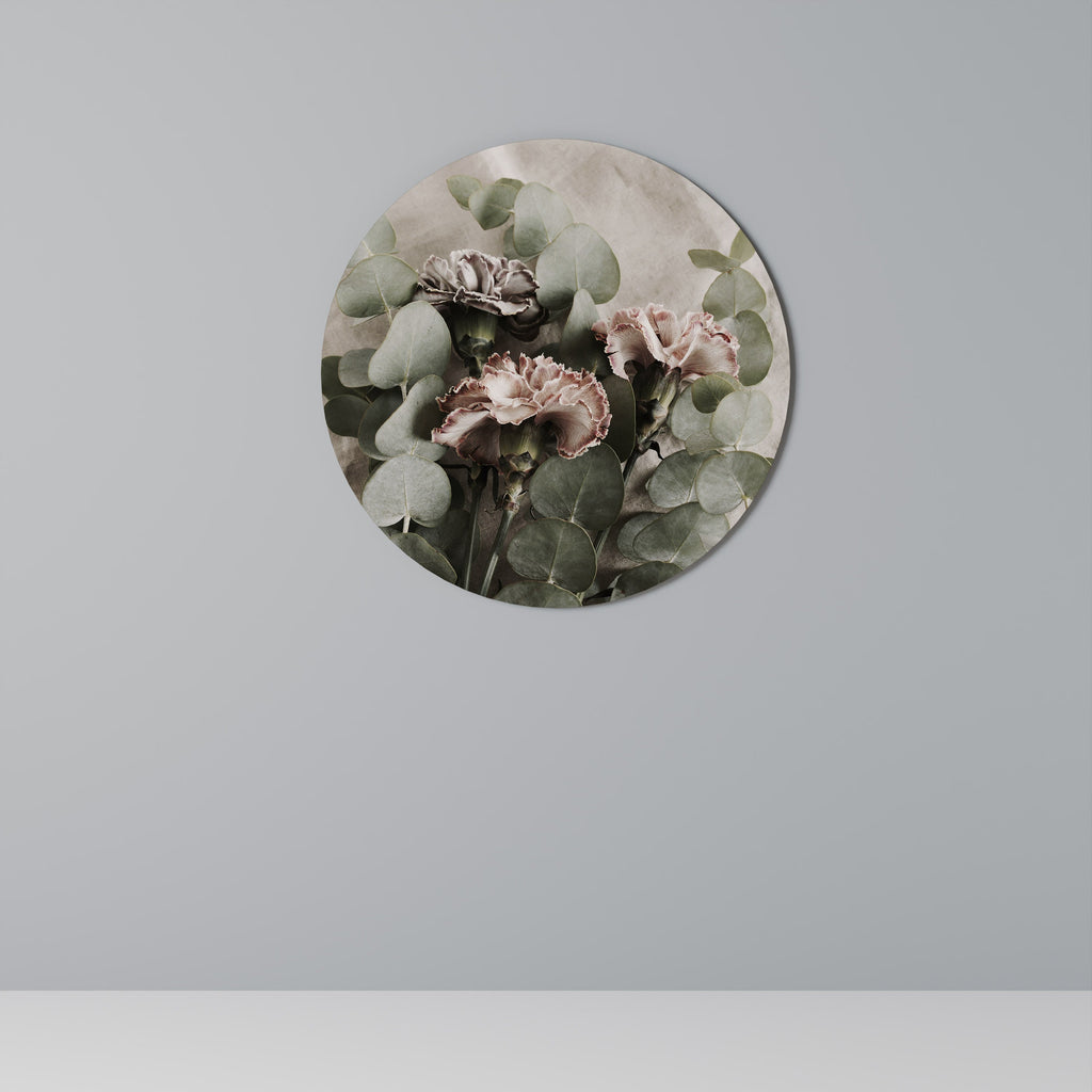 Décoration murale ronde en lin avec clous de girofle