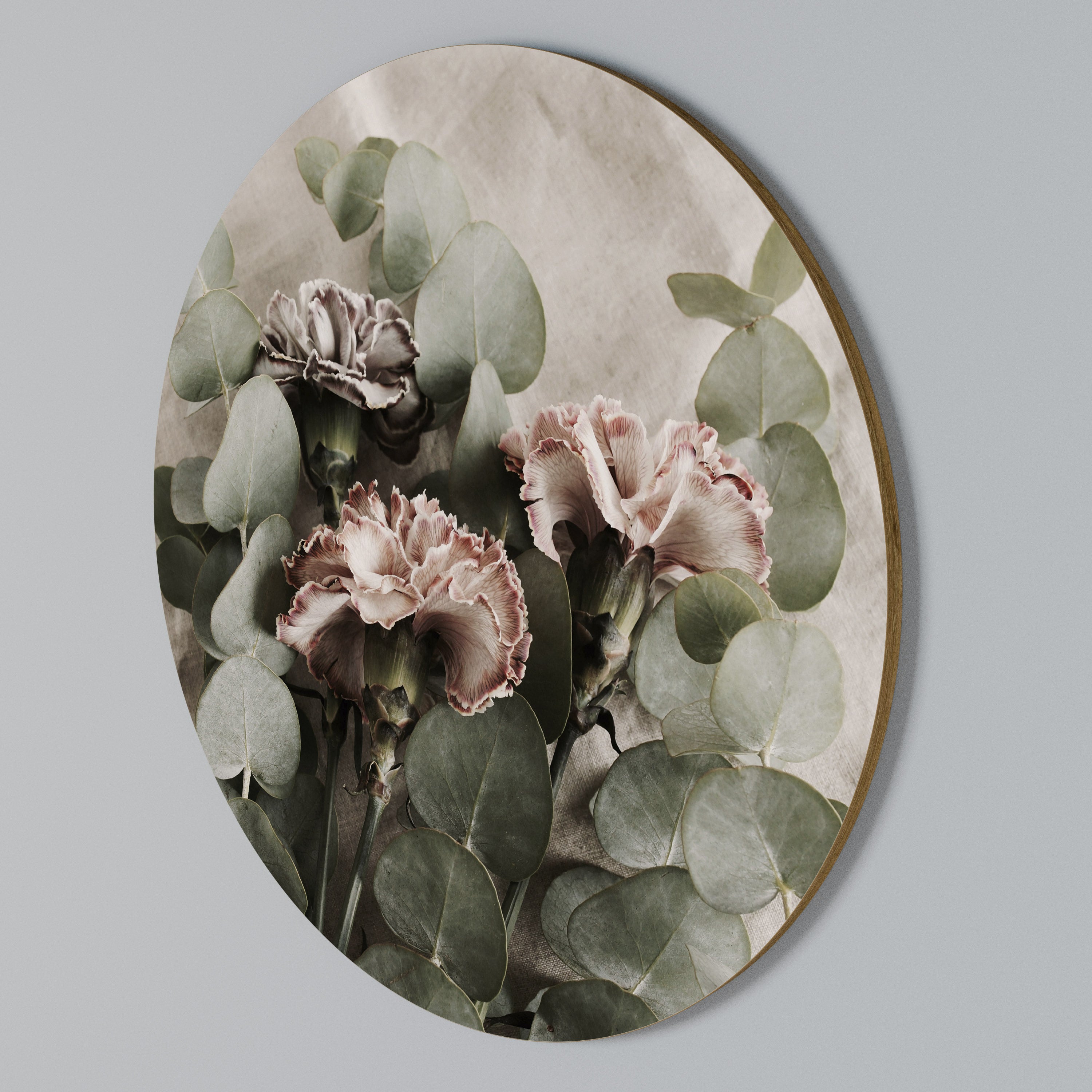 LINEN CLOVES Round Wall Art