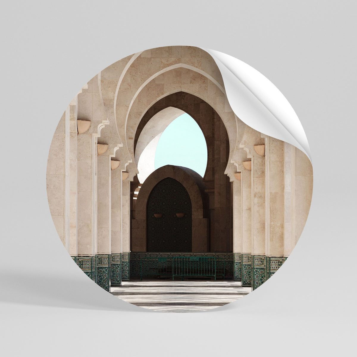 ARCHES OF SERENITY Peel and Stick Round Sticker