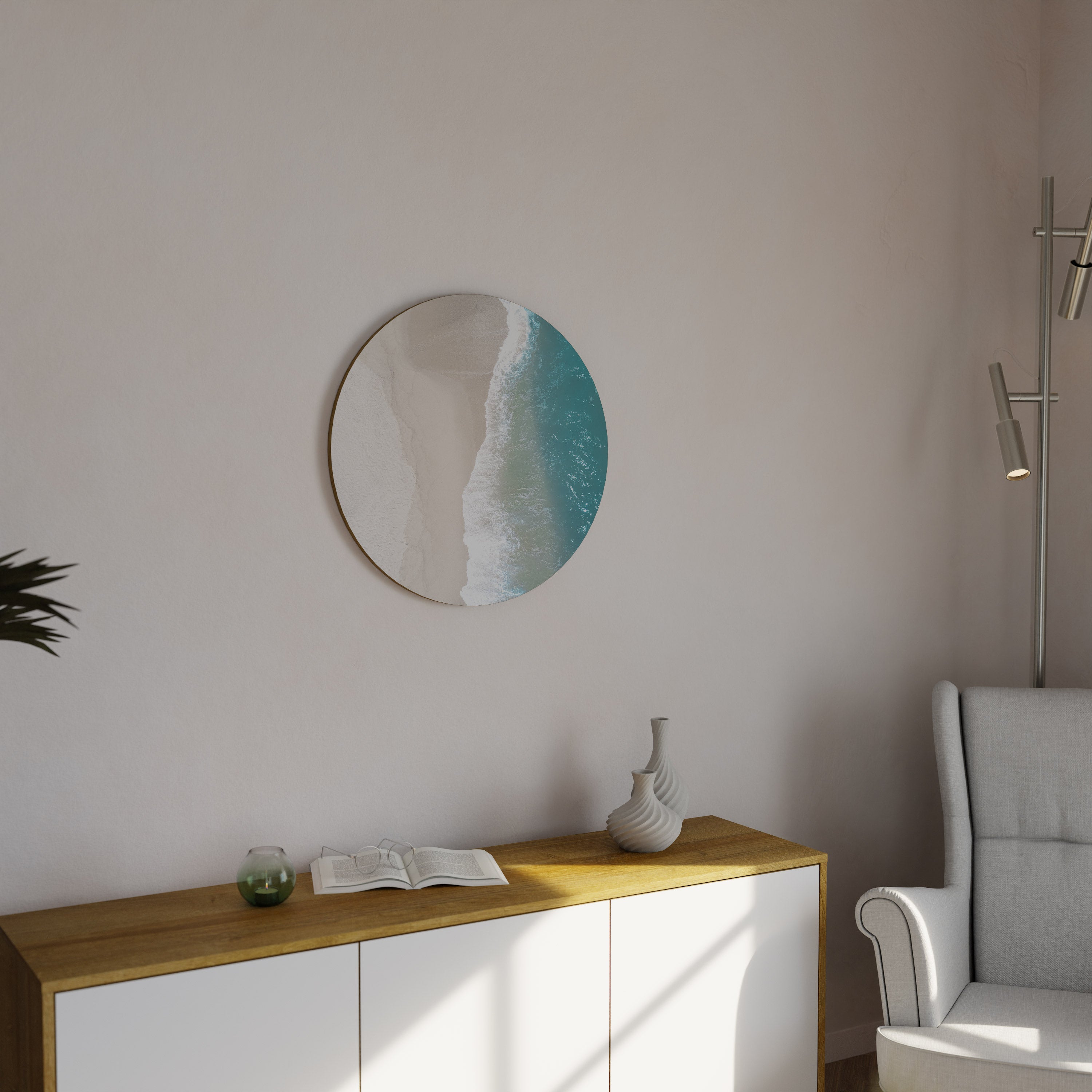 Décoration murale ronde en harmonie avec le sable et la mer