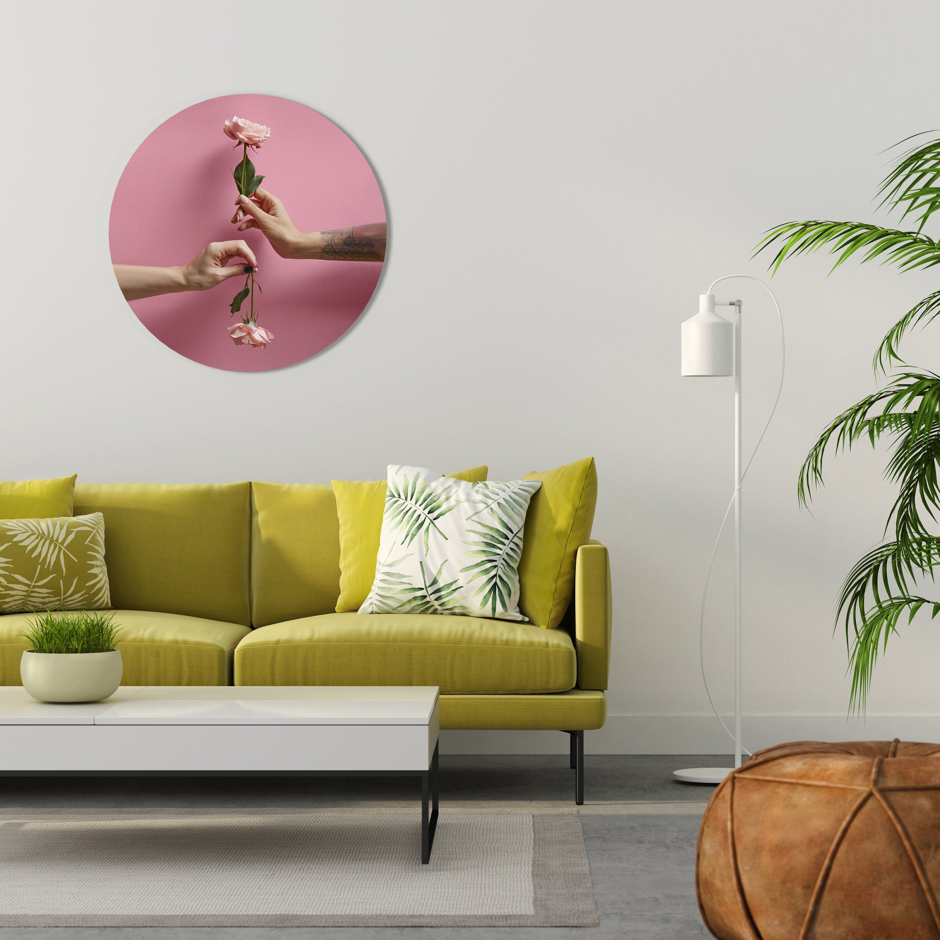 CONNEXIONS FLORALES Art mural rond