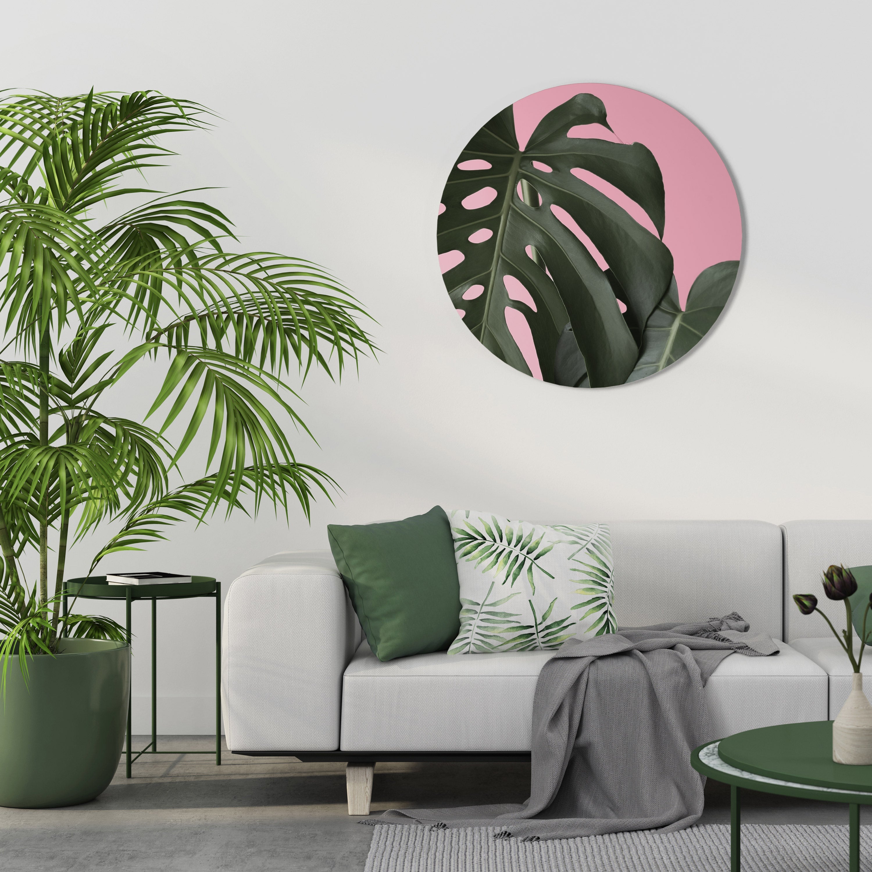 Décoration murale ronde LADY MONSTERA