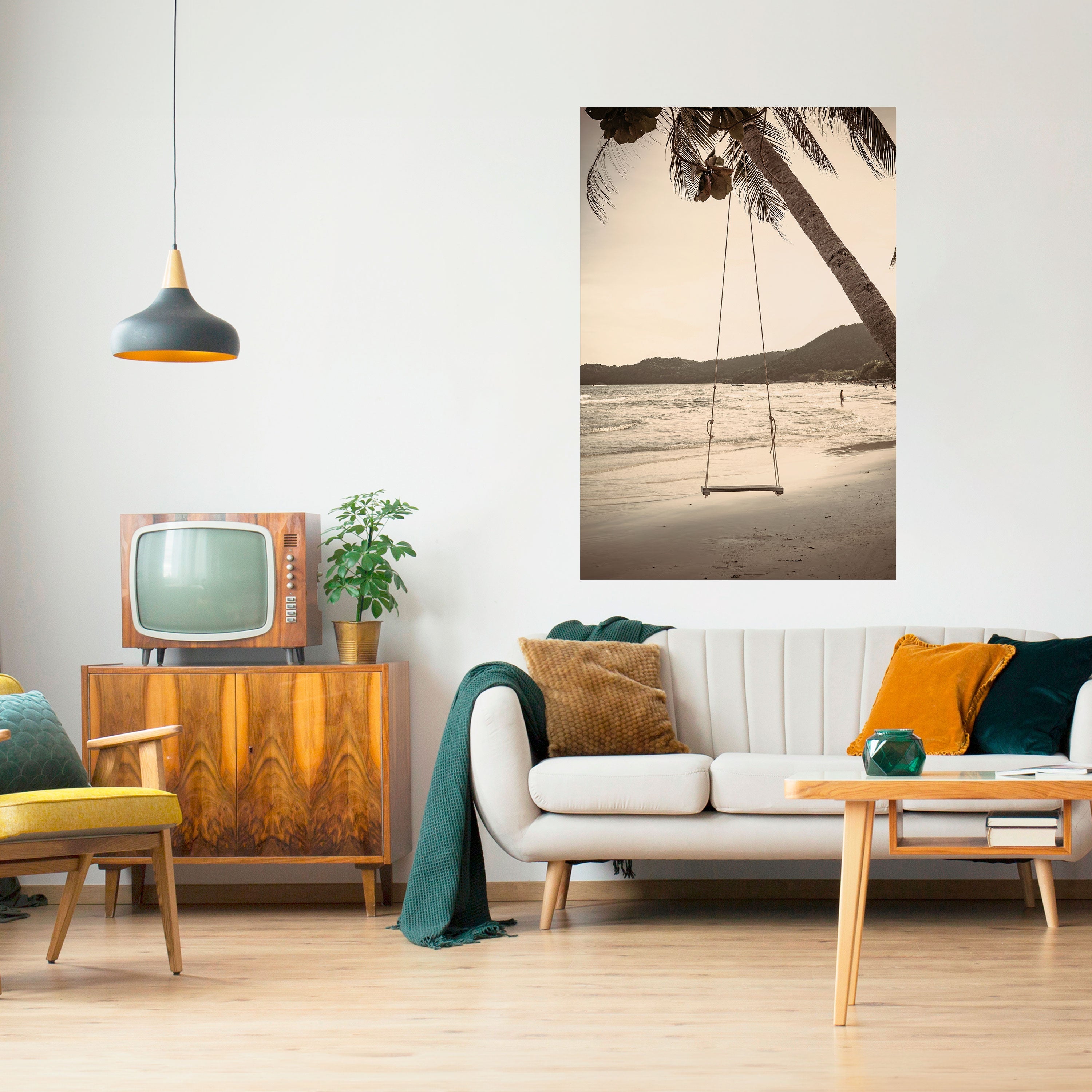 Affiche verticale autocollante « SUNSET SWING SORROW »