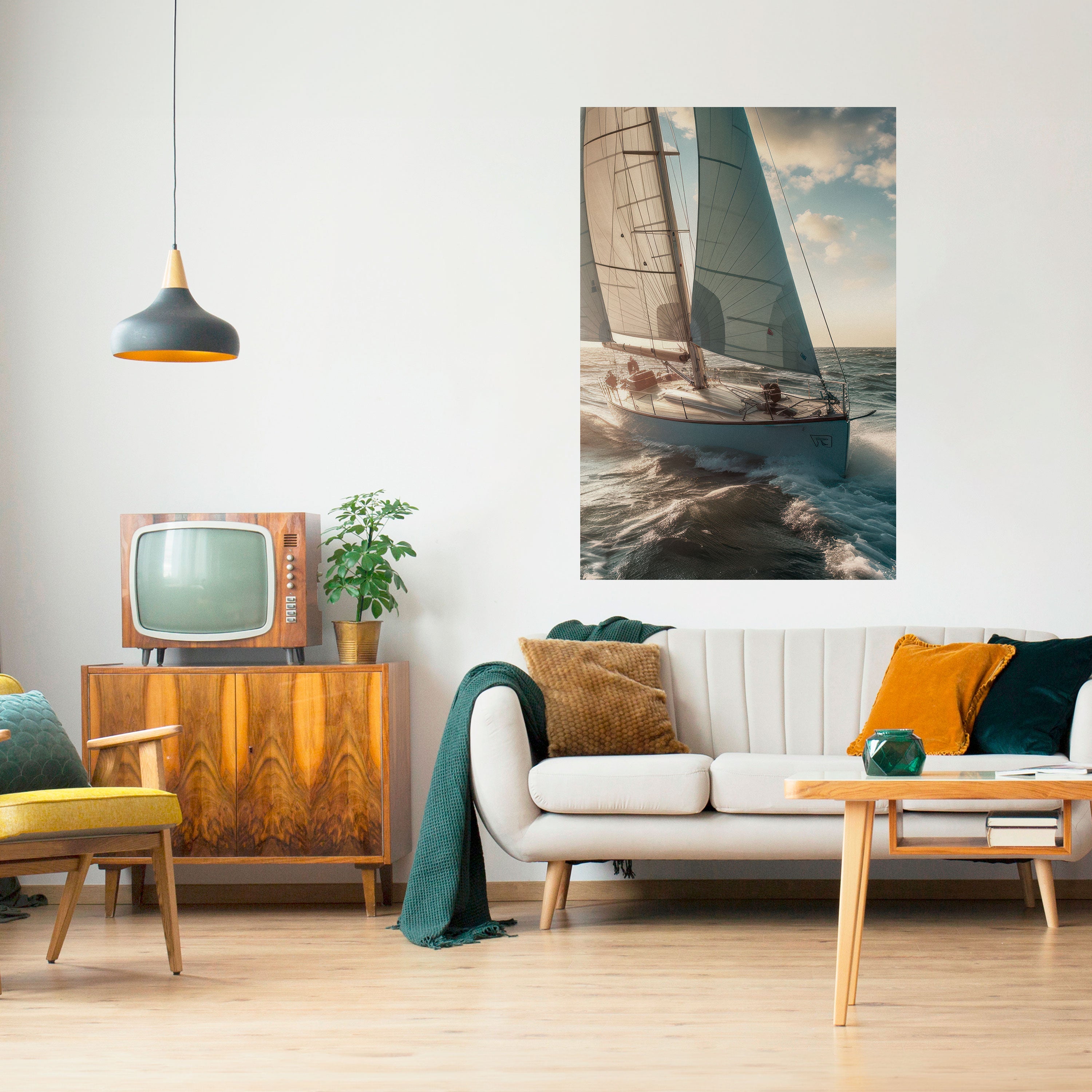 Affiche verticale autocollante « VAGUES DE LIBERTÉ »