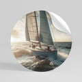WAVES OF FREEDOM Peel and Stick Round Sticker