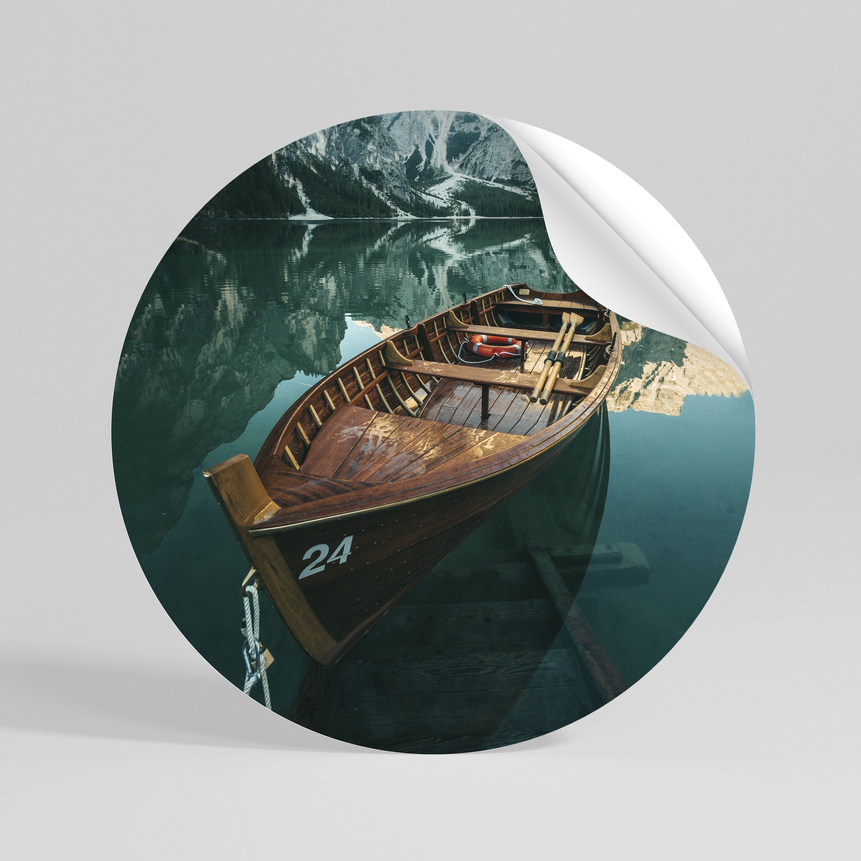 STILL WATERS Peel and Stick Round Sticker