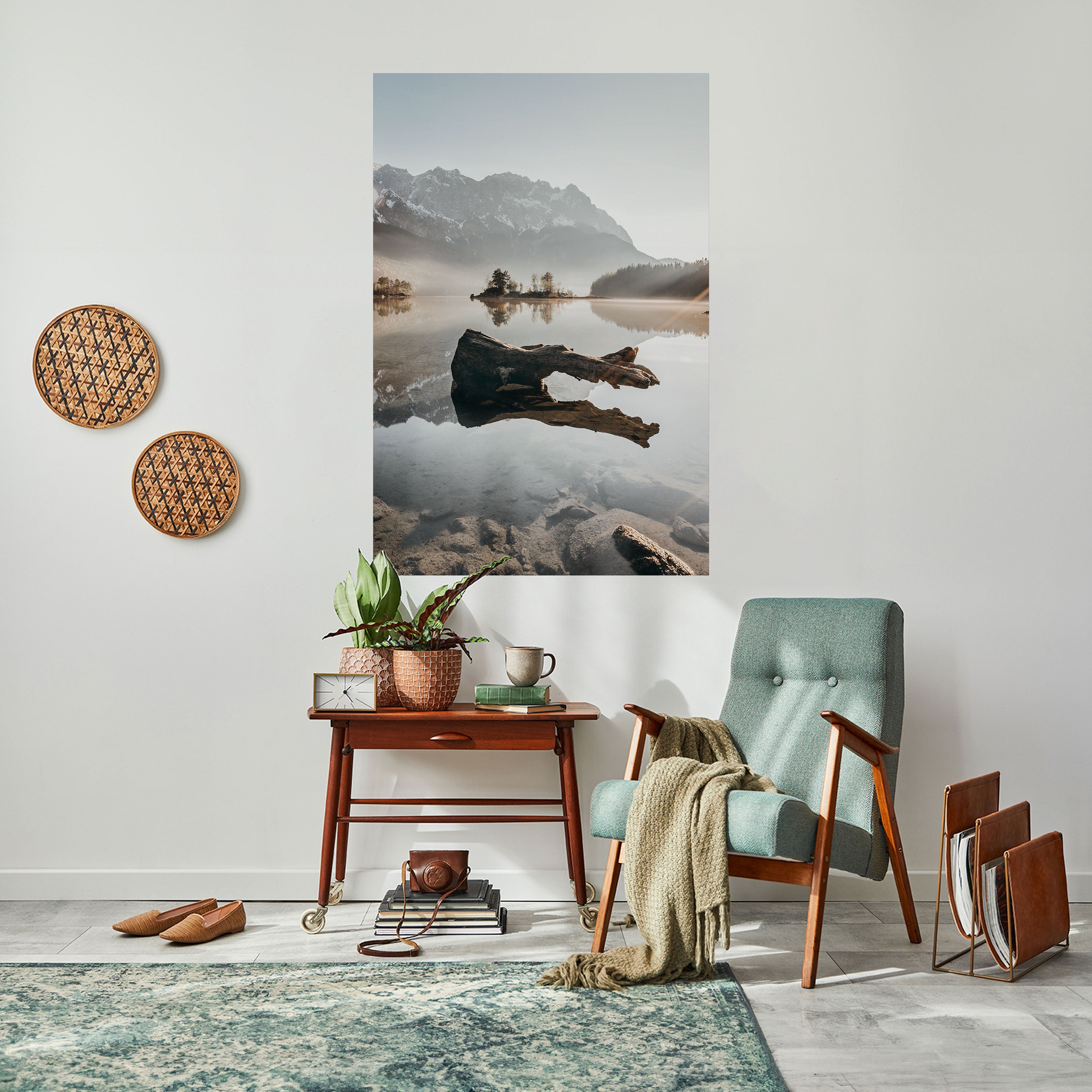 Affiche verticale autocollante « Paysage aquatique silencieux »