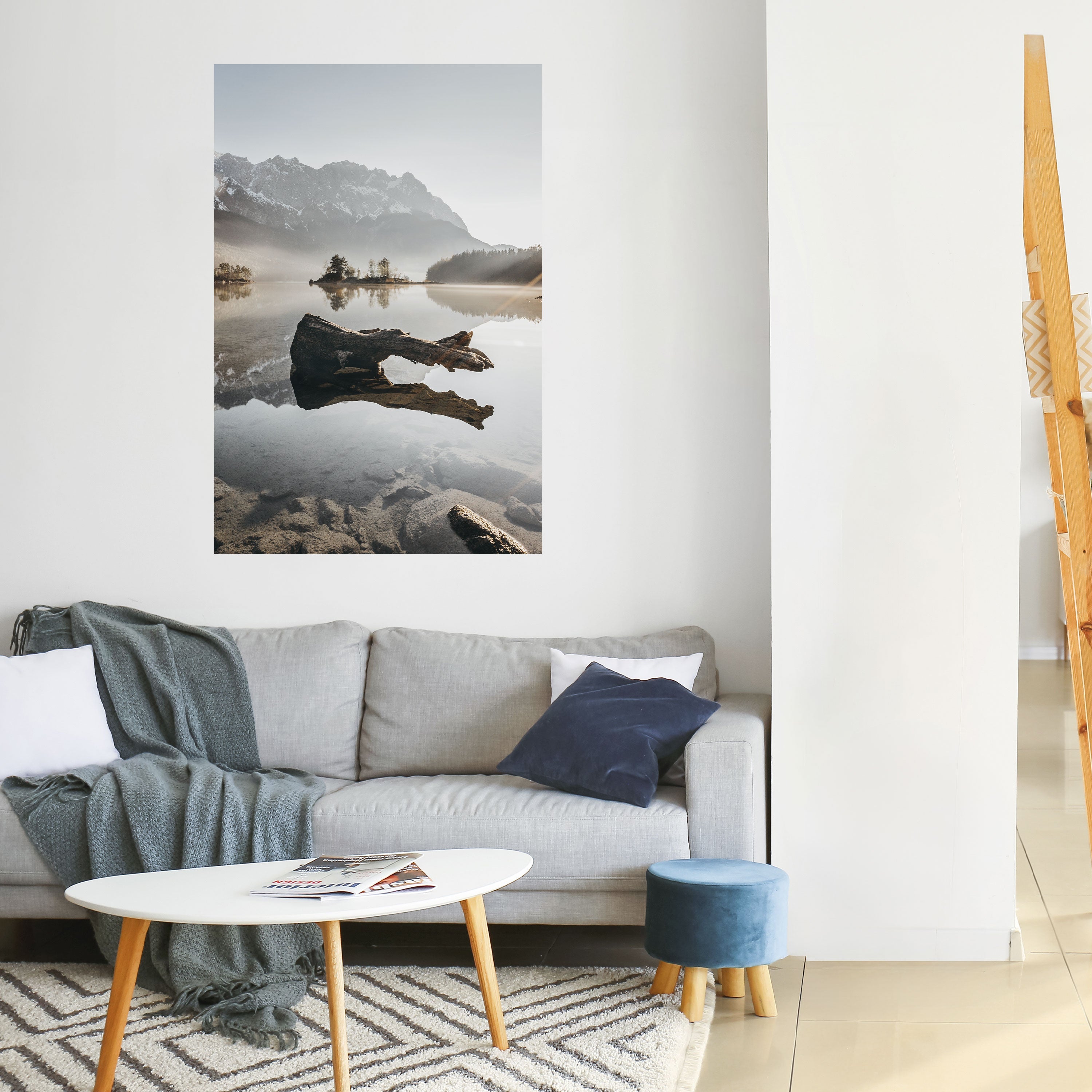 Affiche verticale autocollante « Paysage aquatique silencieux »