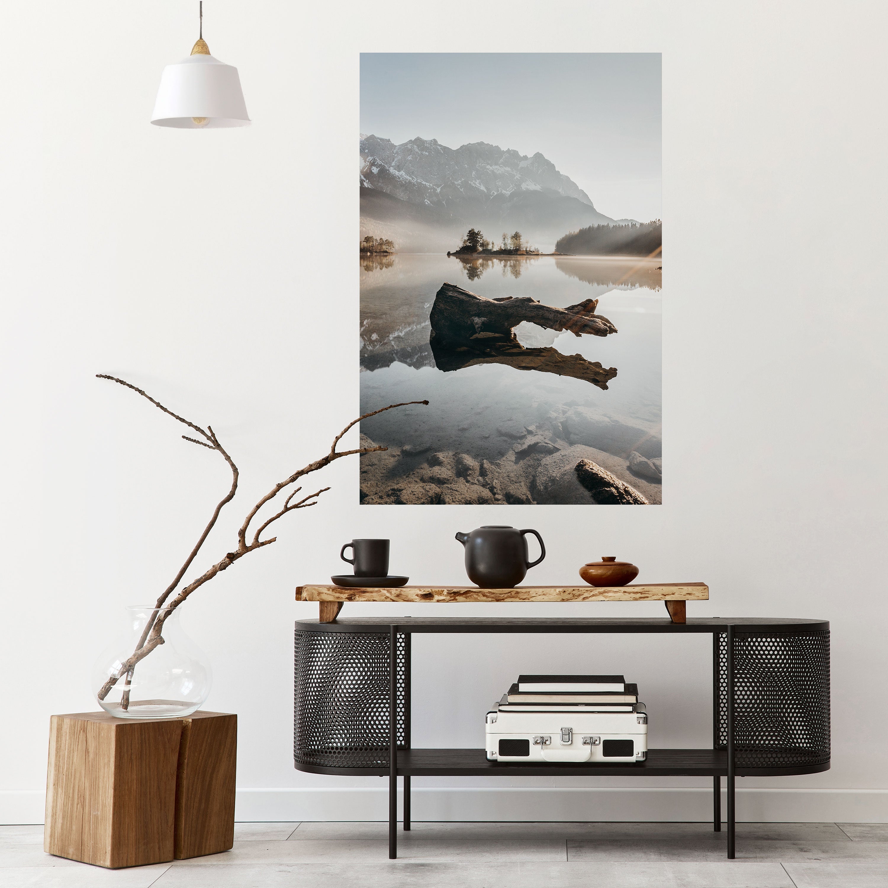 Affiche verticale autocollante « Paysage aquatique silencieux »