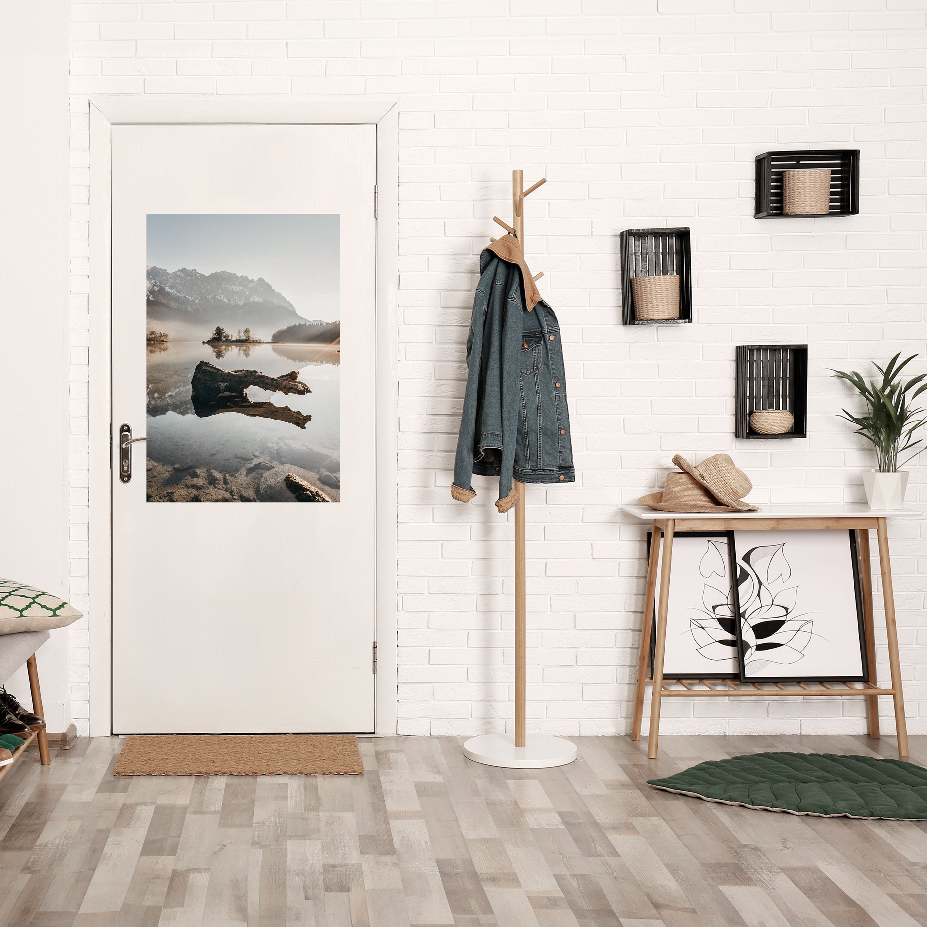 Affiche verticale autocollante « Paysage aquatique silencieux »