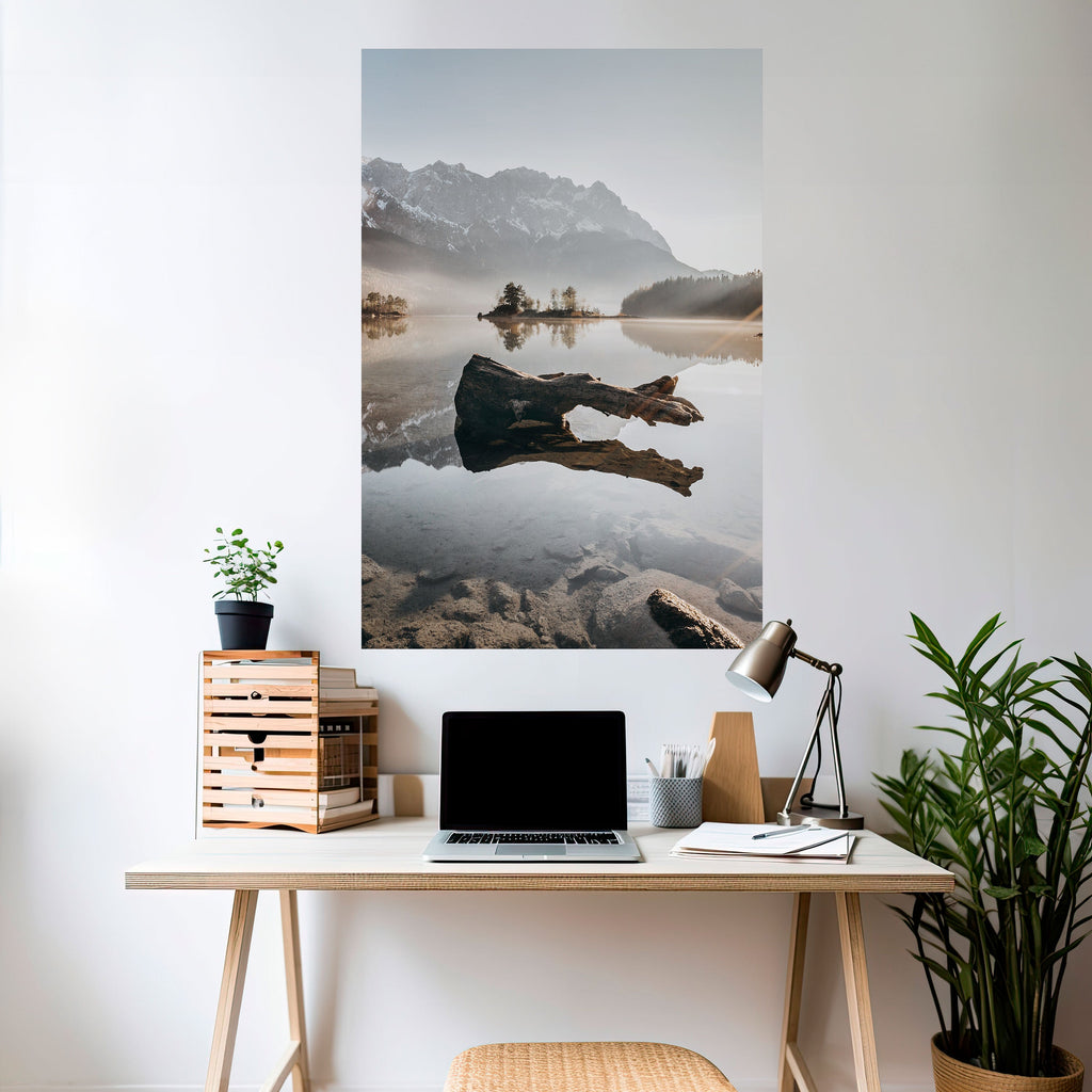 Affiche verticale autocollante « Paysage aquatique silencieux »
