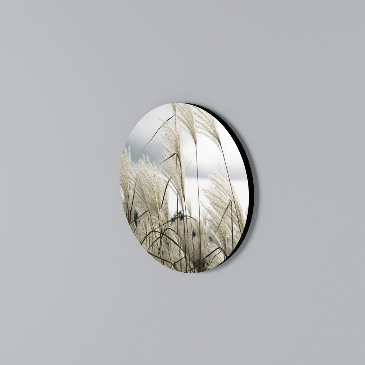 CLOUDS ABOVE GRASS Round Wall Art