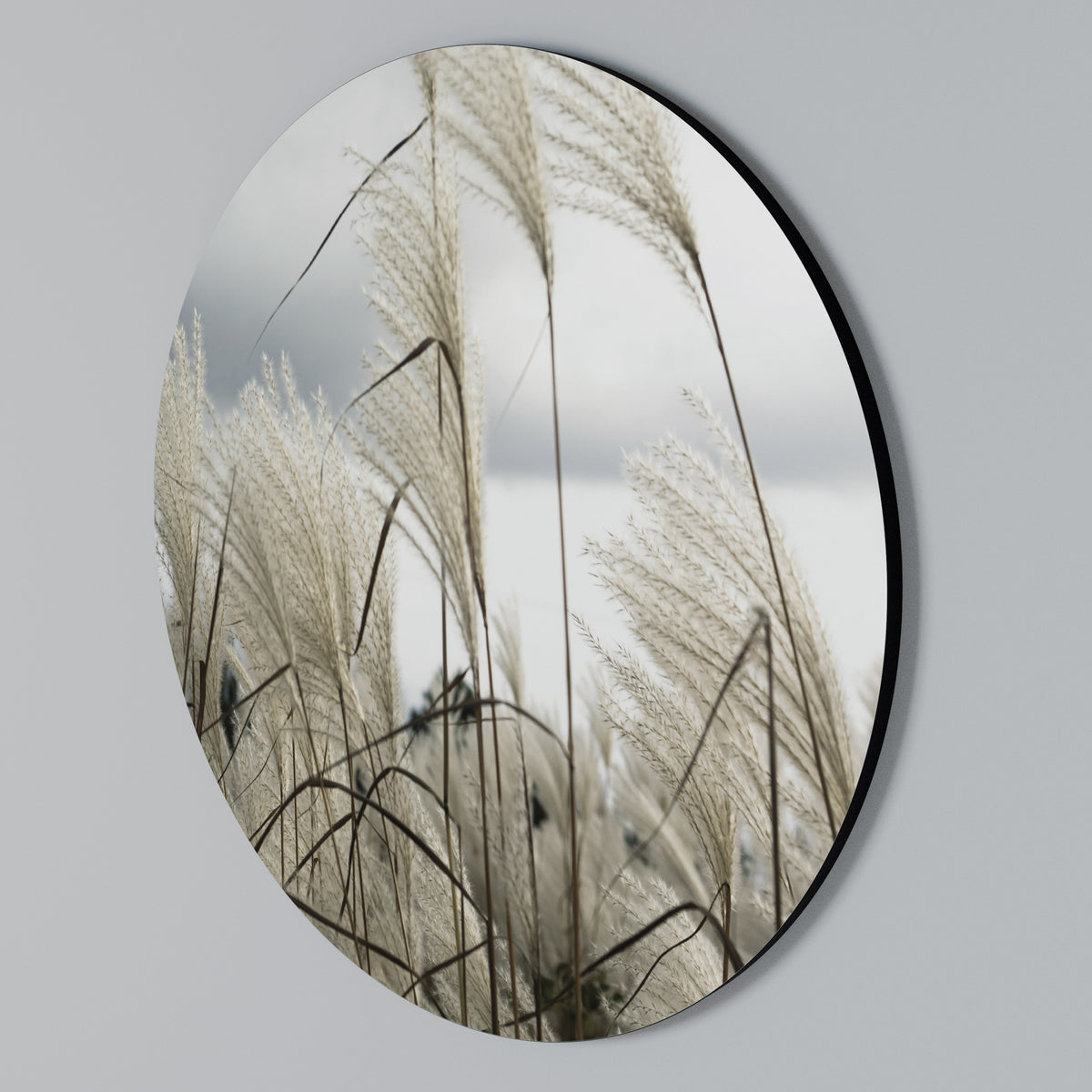 CLOUDS ABOVE GRASS Round Wall Art