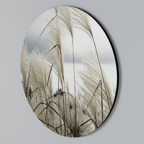 CLOUDS ABOVE GRASS Round Wall Art