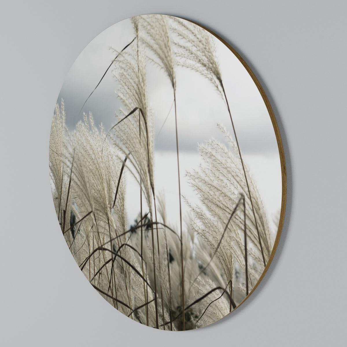 CLOUDS ABOVE GRASS Round Wall Art