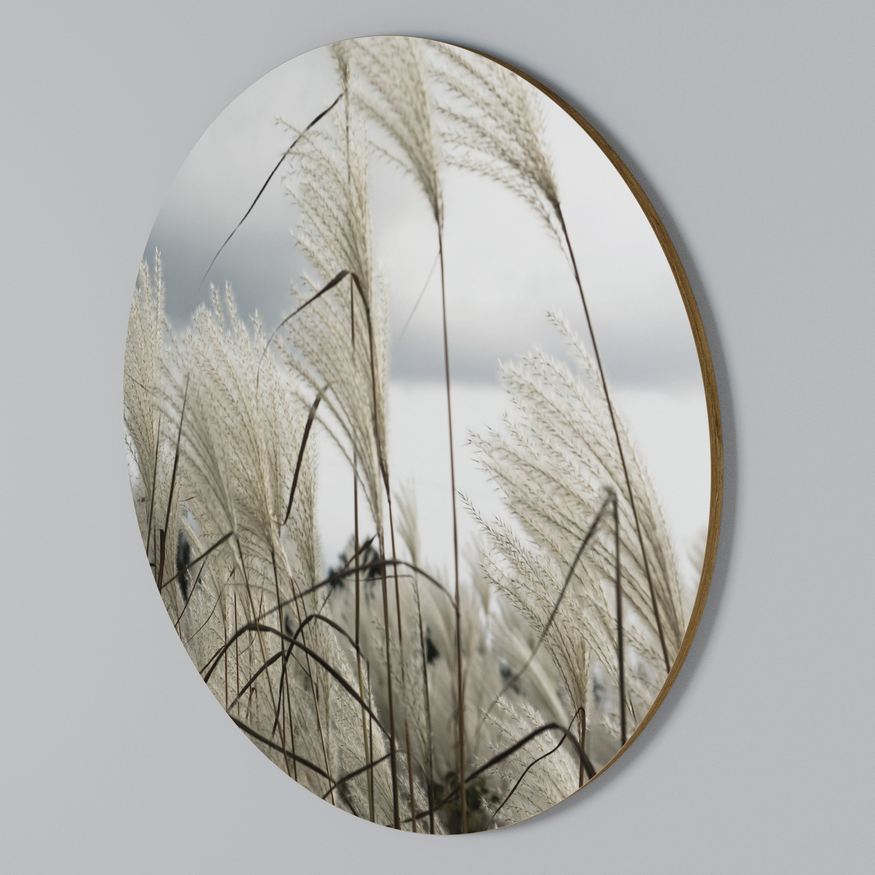 CLOUDS ABOVE GRASS Round Wall Art