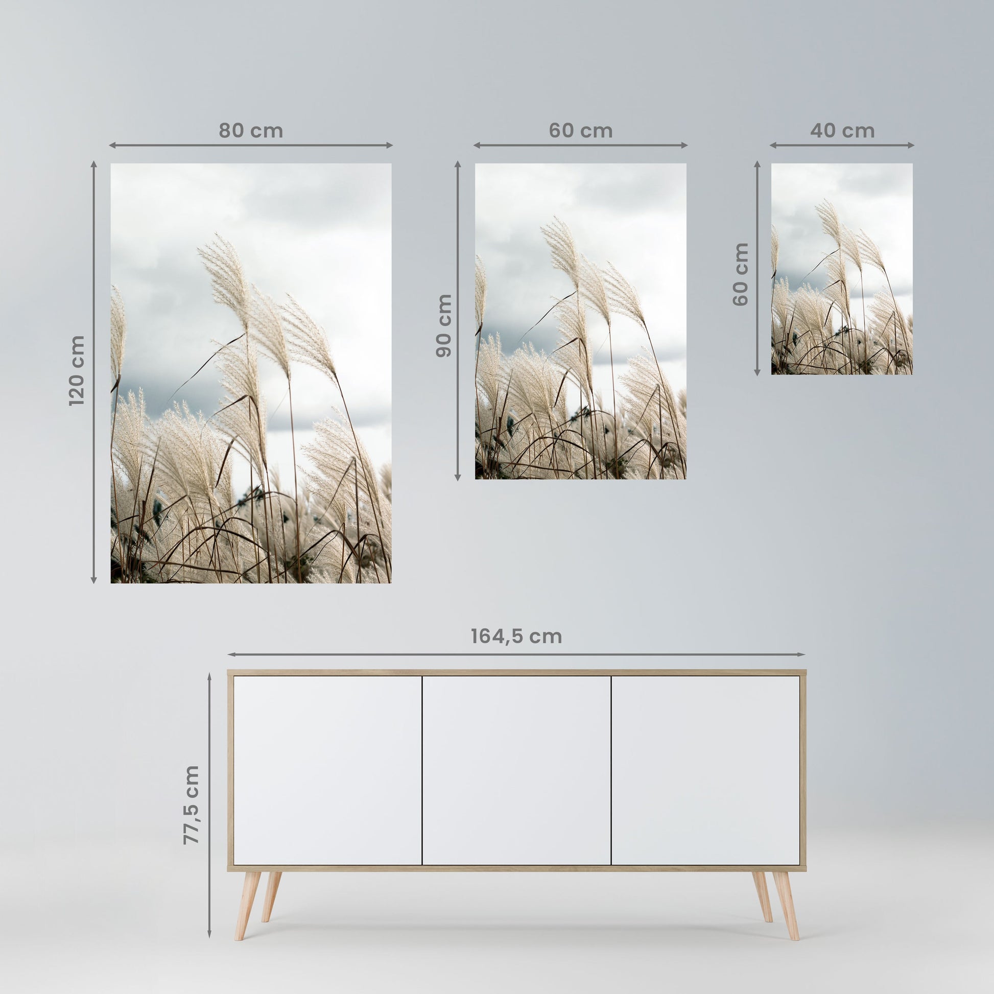 Affiche verticale autocollante NUAGES AU-DESSUS DE L'HERBE