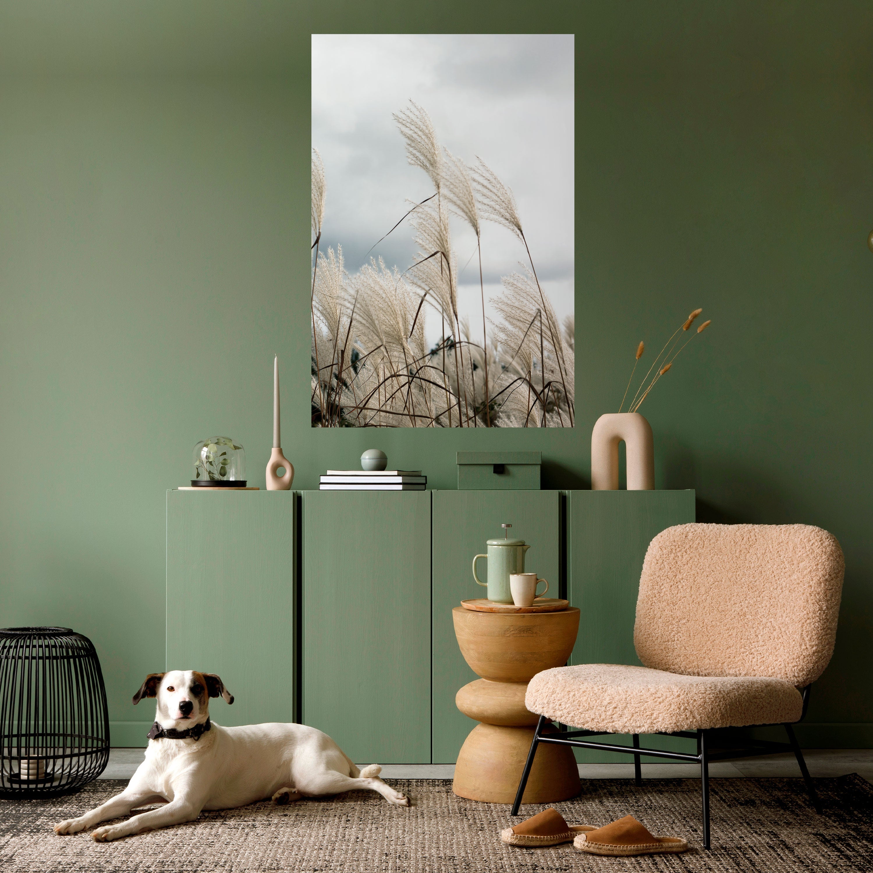 Affiche verticale autocollante NUAGES AU-DESSUS DE L'HERBE