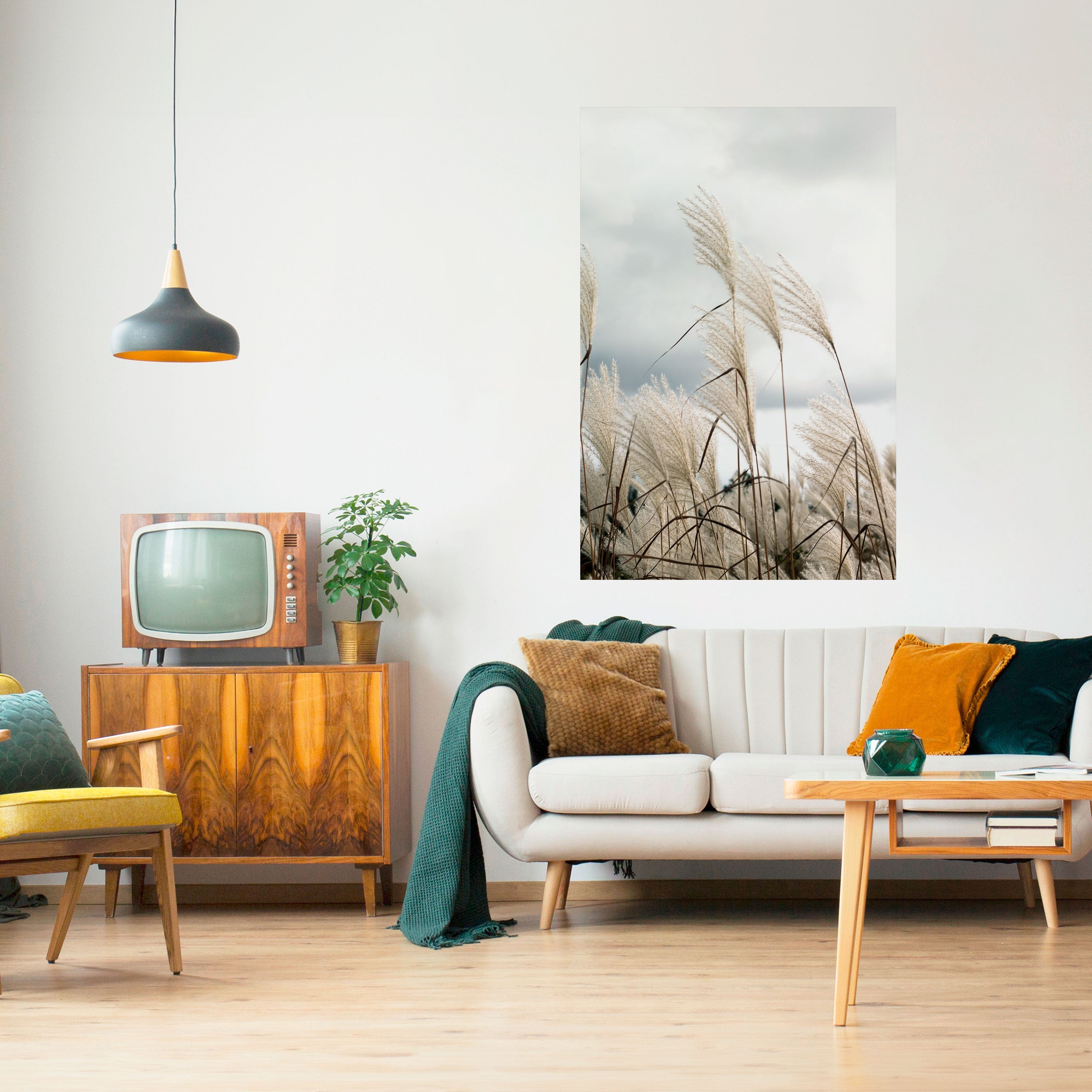 Affiche verticale autocollante NUAGES AU-DESSUS DE L'HERBE