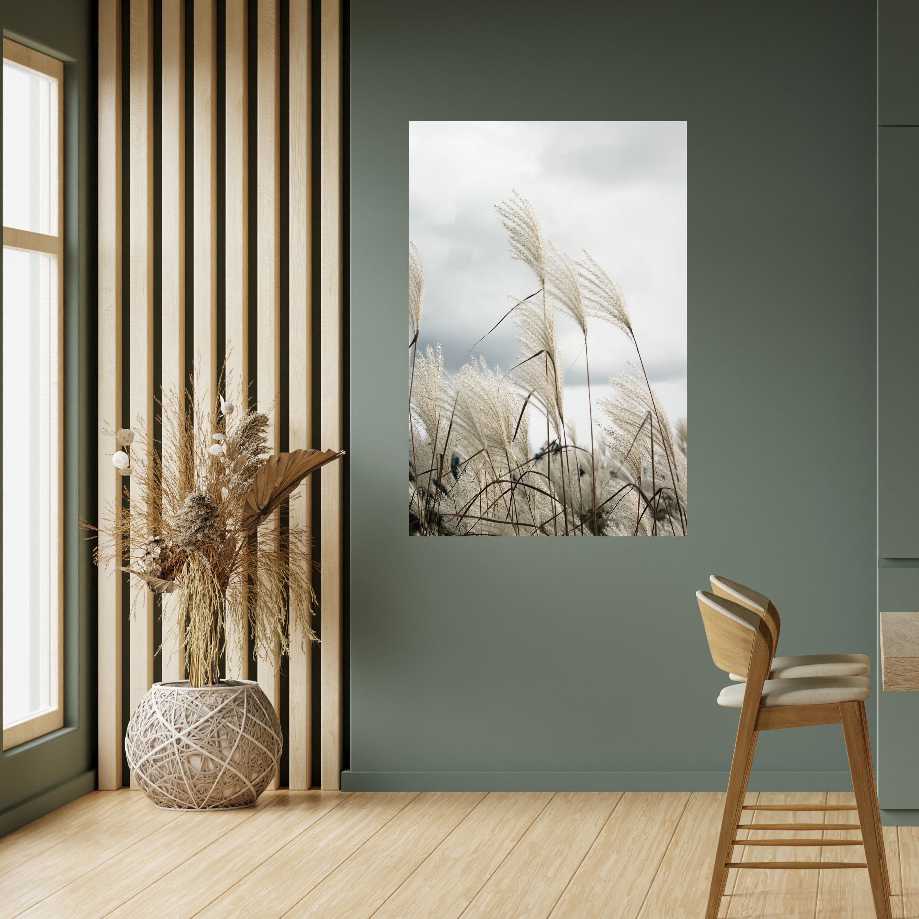 Affiche verticale autocollante NUAGES AU-DESSUS DE L'HERBE