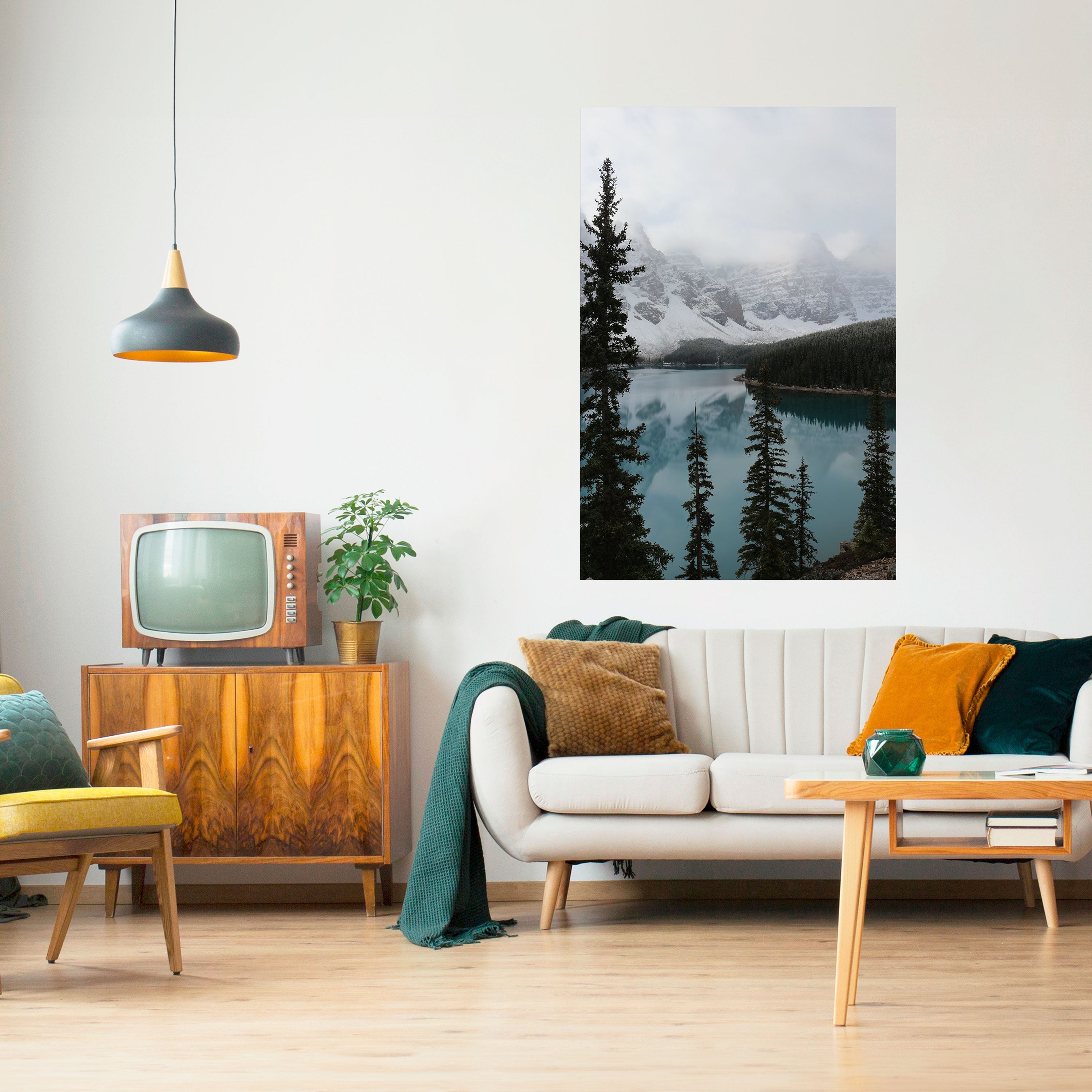 Affiche verticale autocollante « Misty Forest Borders »