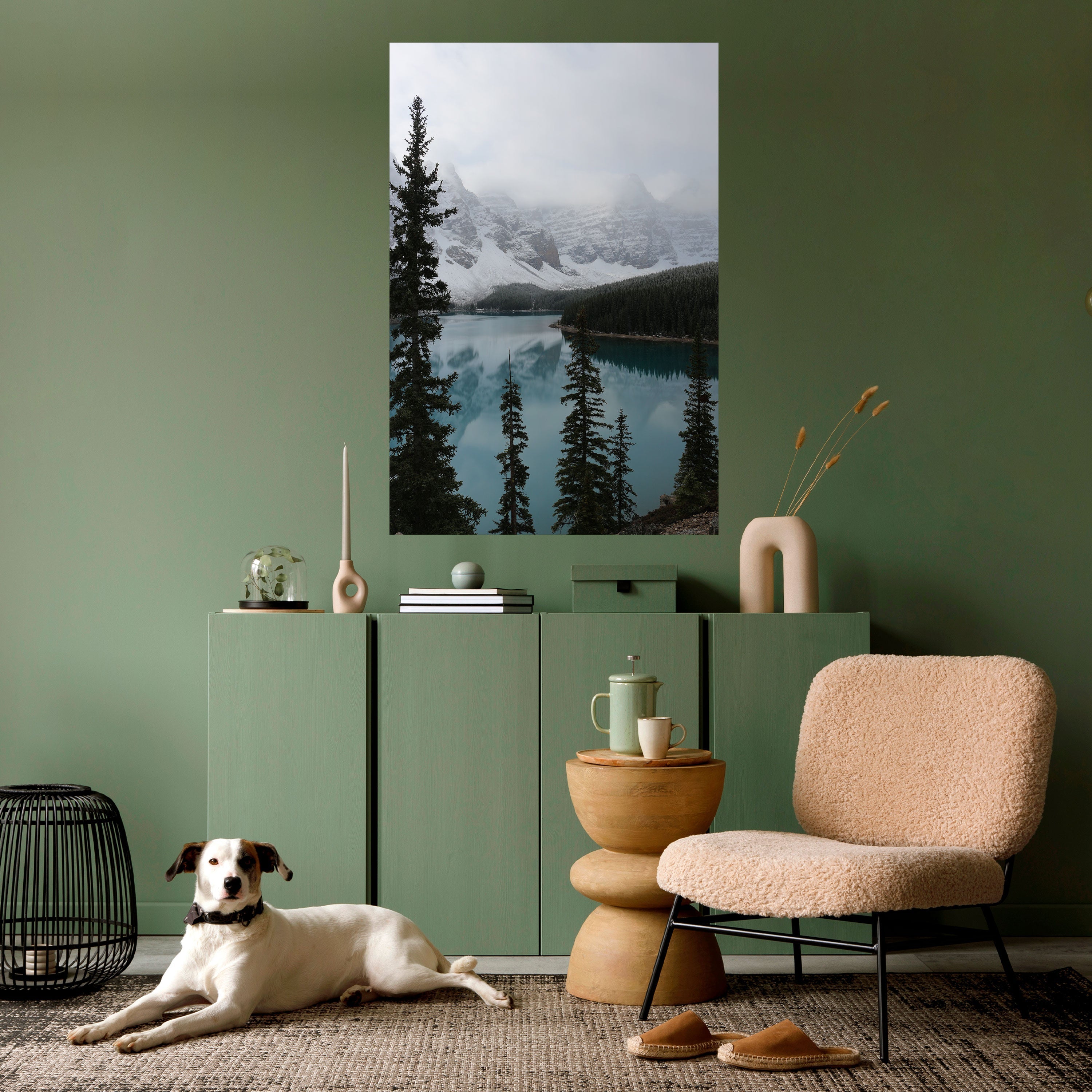 Affiche verticale autocollante « Misty Forest Borders »