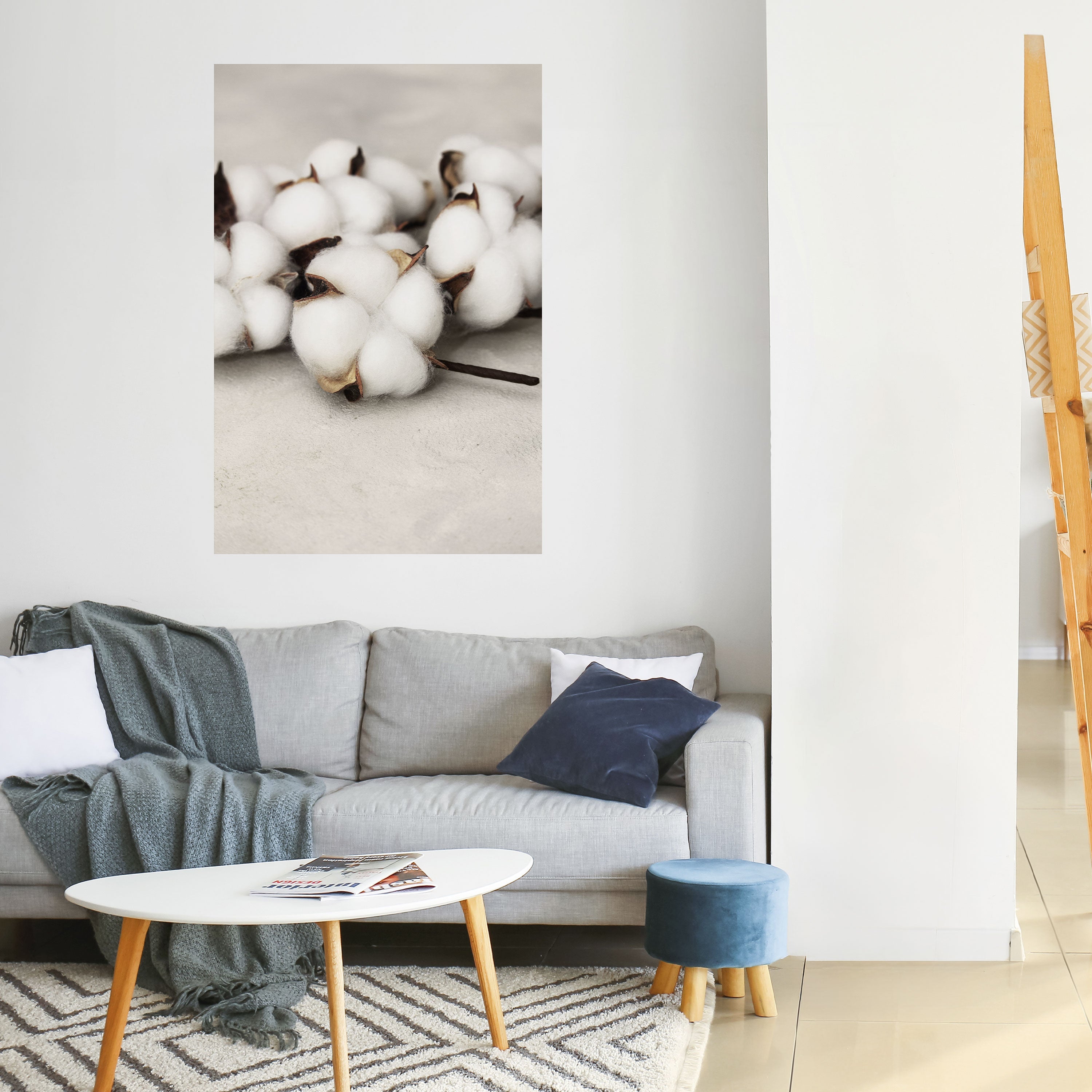 Affiche verticale autocollante « COTTON CLOUDS WHISPERS »